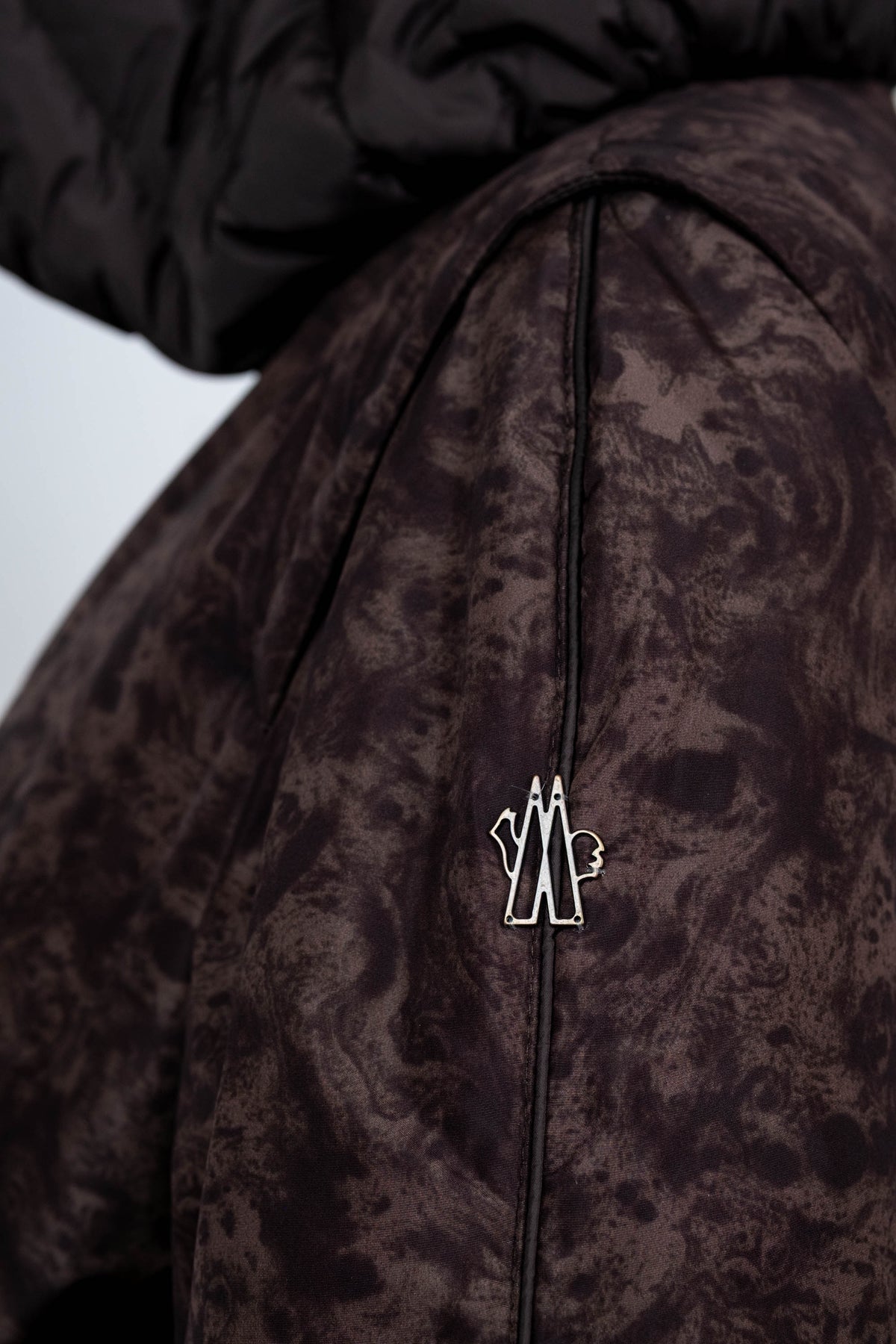 Moncler Brown and Black Layered Puffer Jacket Size 2