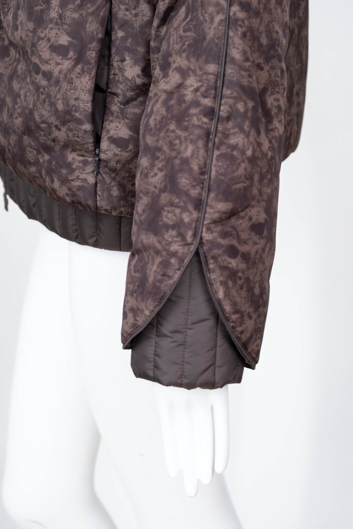 Moncler Brown and Black Layered Puffer Jacket Size 2