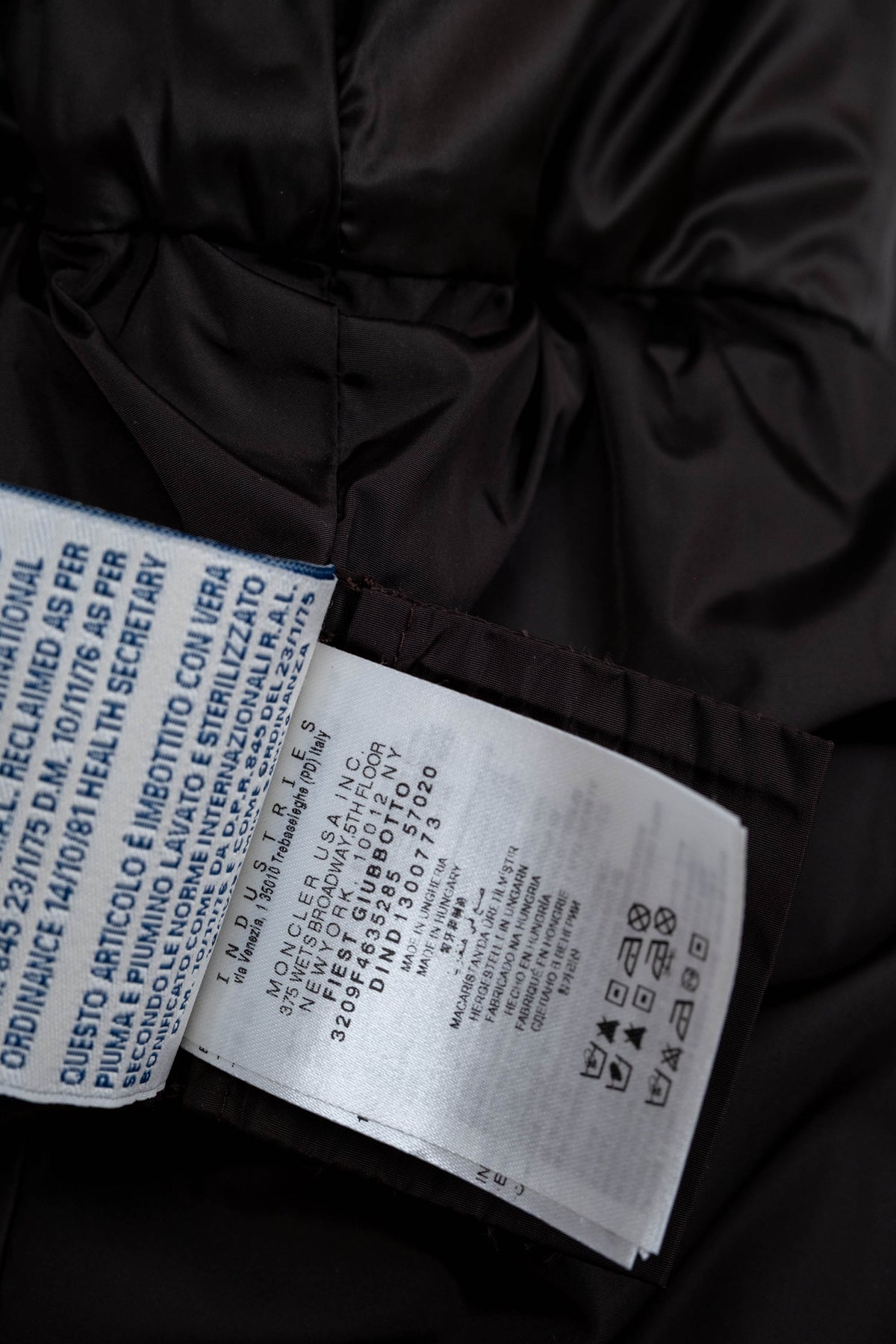 Moncler Brown and Black Layered Puffer Jacket Size 2