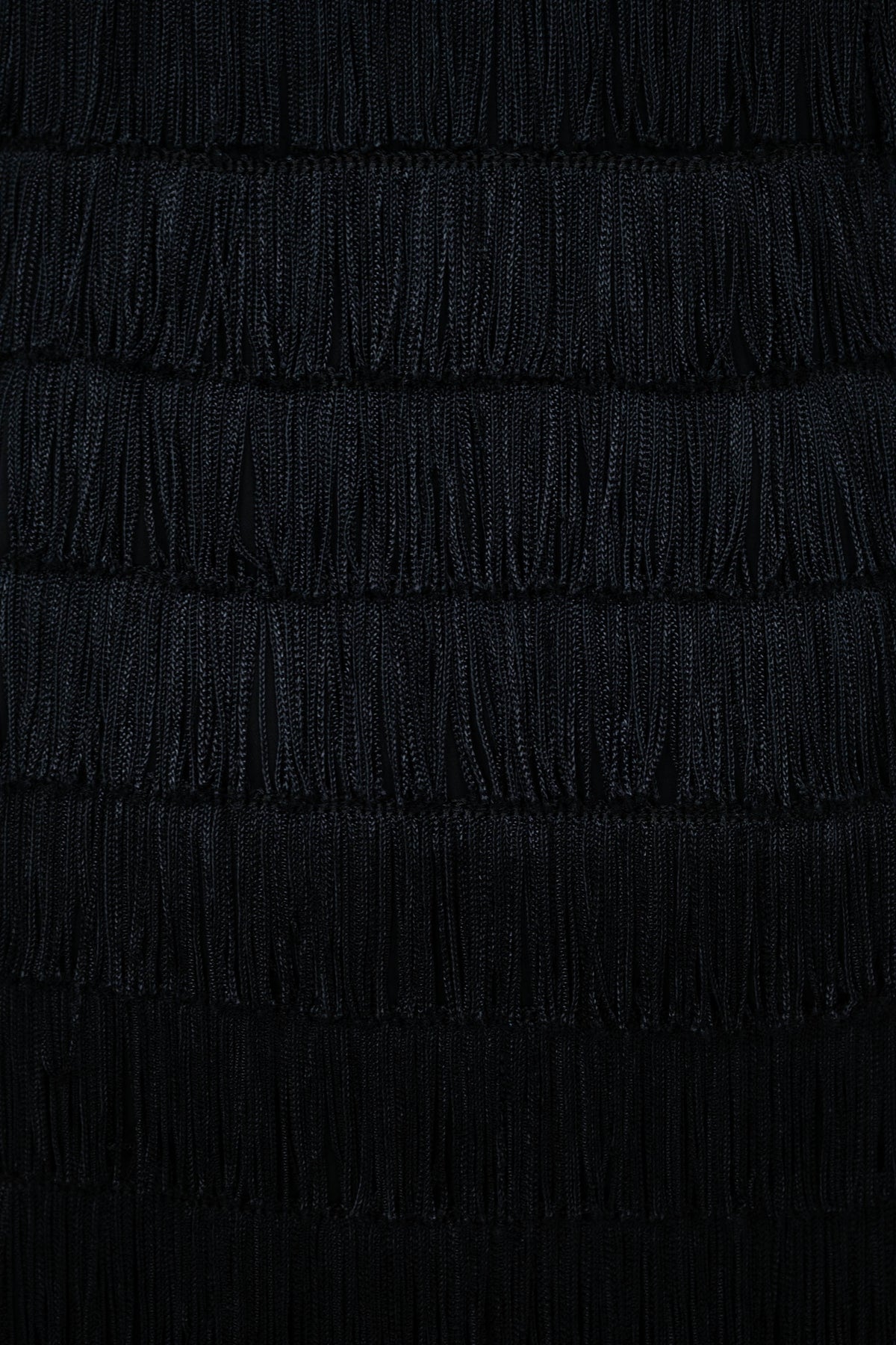 Patullo Jo Copeland Black Jersey Fringe Wiggle Cocktail Dress Size S 1950s-60s