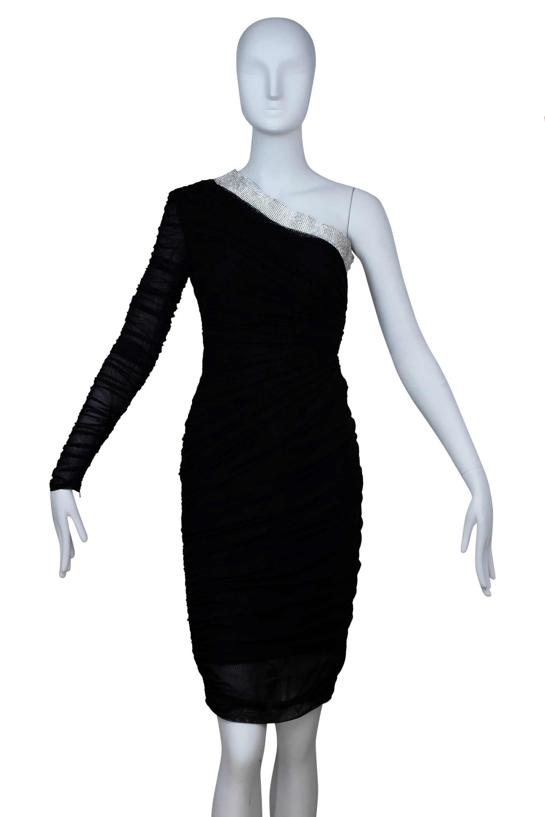 versace one shoulder black dress Versace Safety Pin Jersey Gown in Black at Nordstrom, Size 4 Us