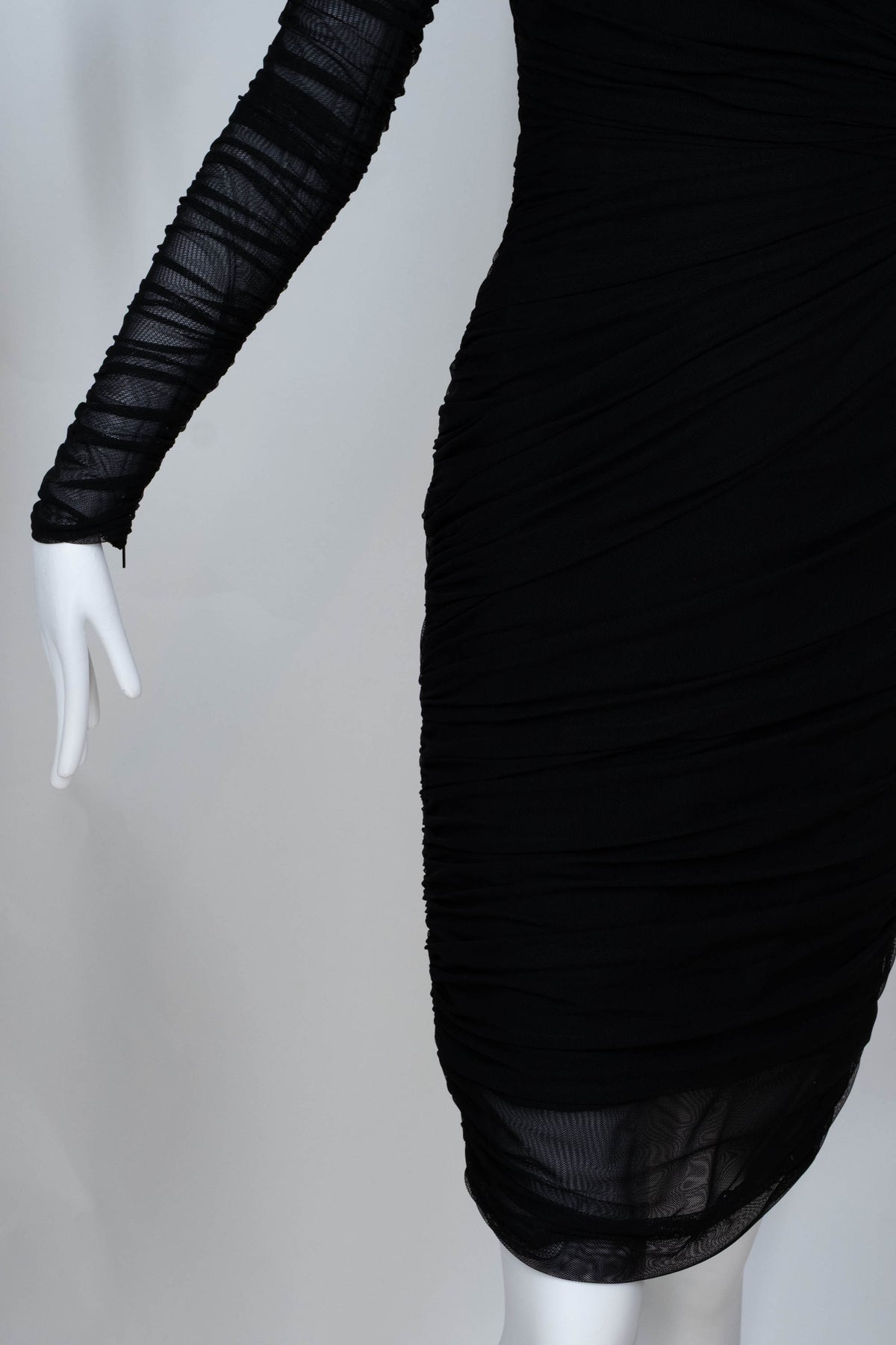 Versace Black One Shoulder Ruched Crystal Trim Cocktail Dress Size 38/2