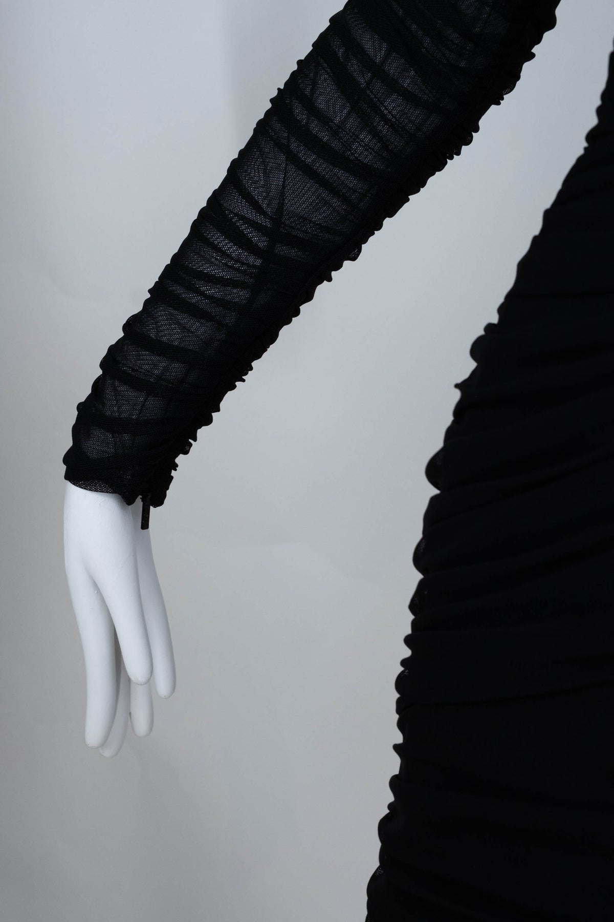 Versace Black One Shoulder Ruched Crystal Trim Cocktail Dress Size 38/2