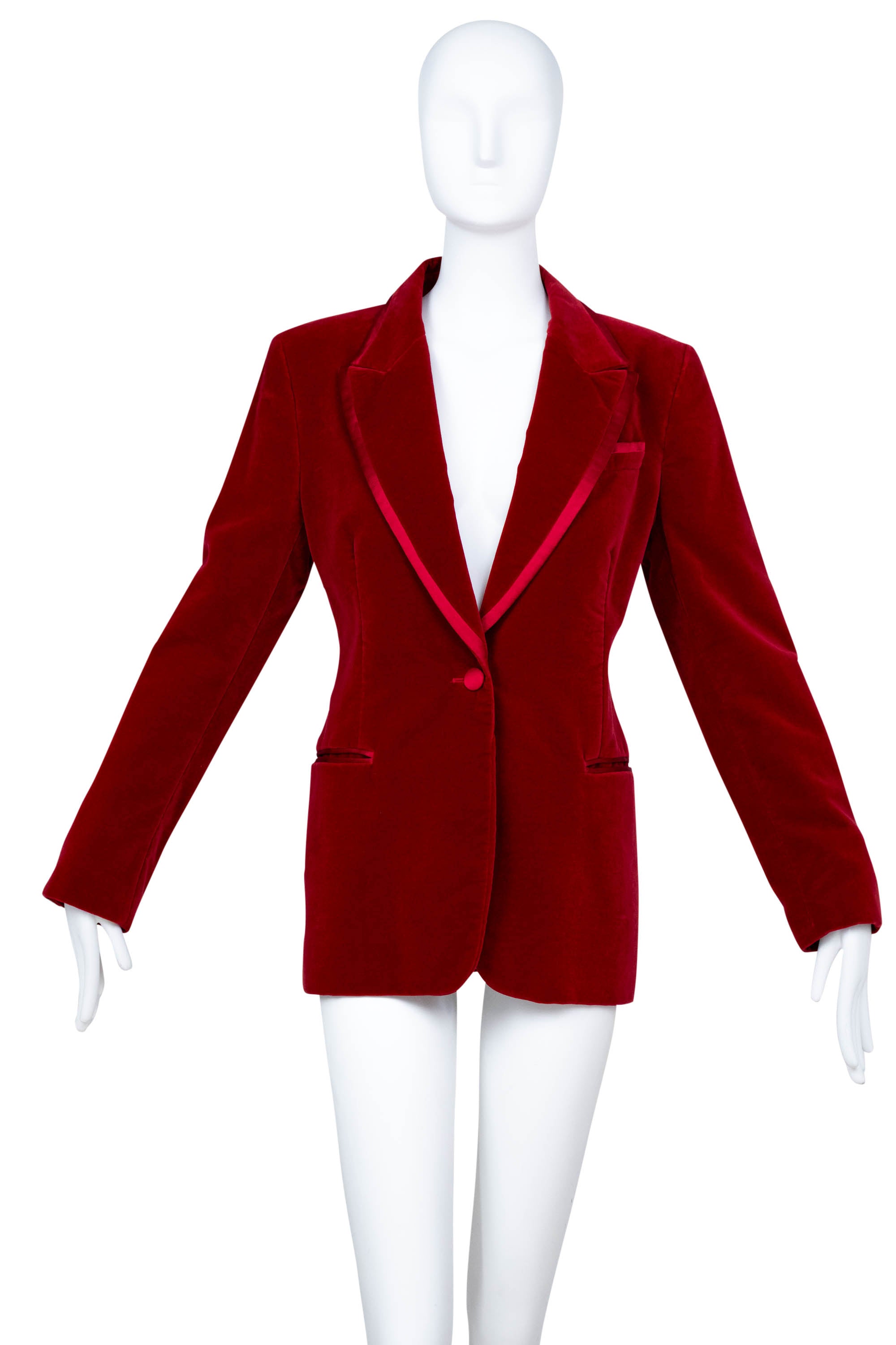 Tom Ford for Gucci Red Iconic Velvet Jacket FW 1996 - Foxy Couture