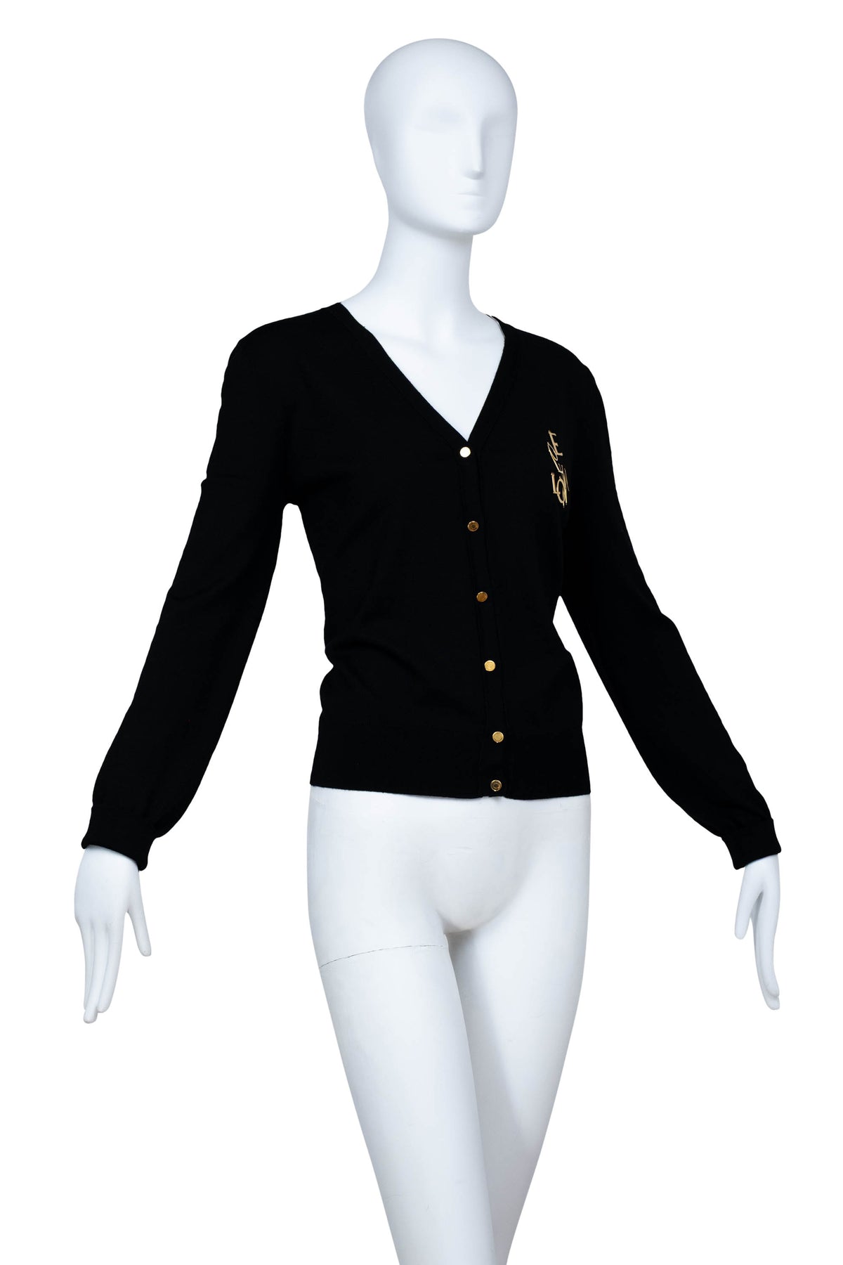Loewe Black Gold Monogram Charm Wool Cardigan