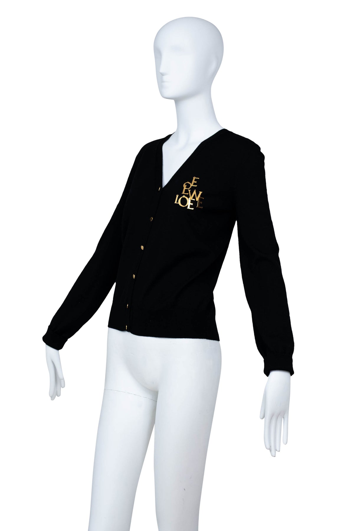 Loewe Black Gold Monogram Charm Wool Cardigan
