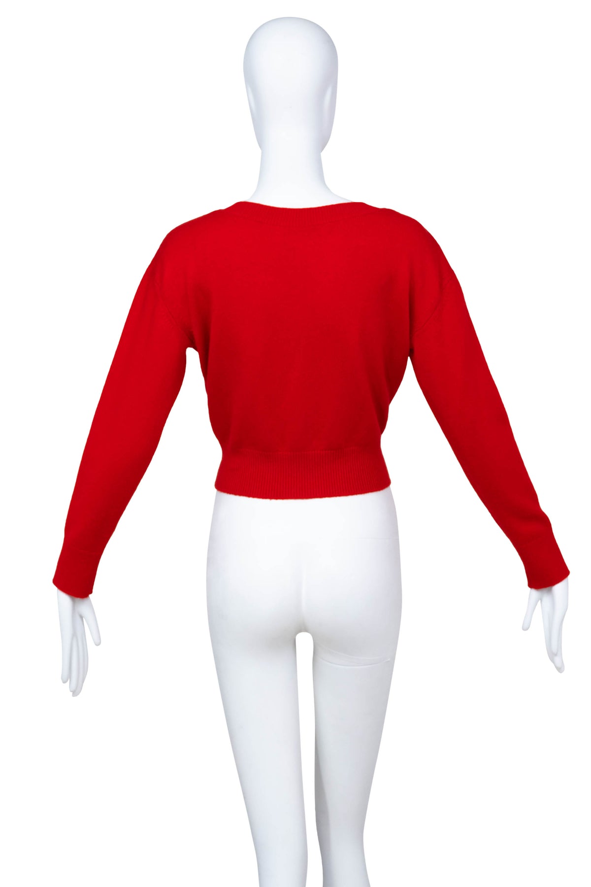 Chanel Red Pearl “Chanel” Embellished Cashmere Sweater 2021 Size Small