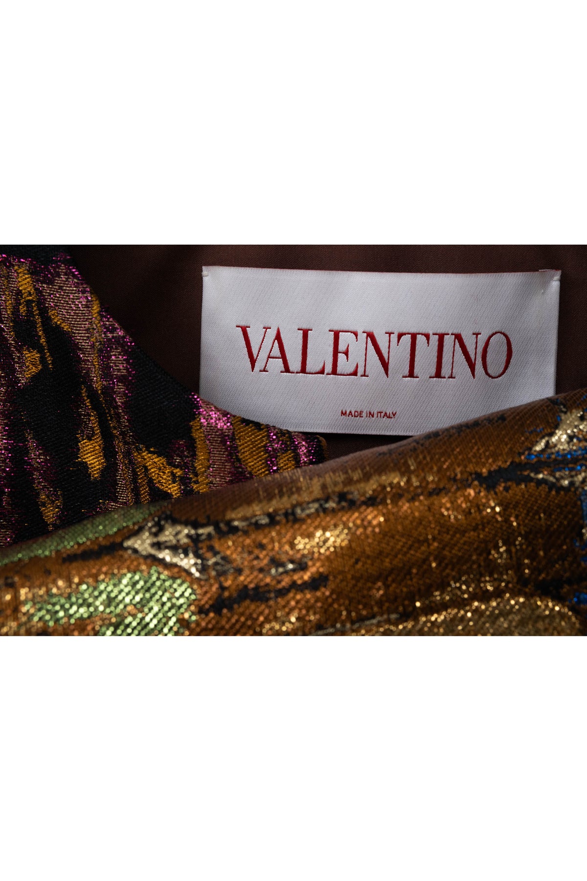 Valentino Golden Wings Brocade Mini Dress Feather Sleeve Size 44/8