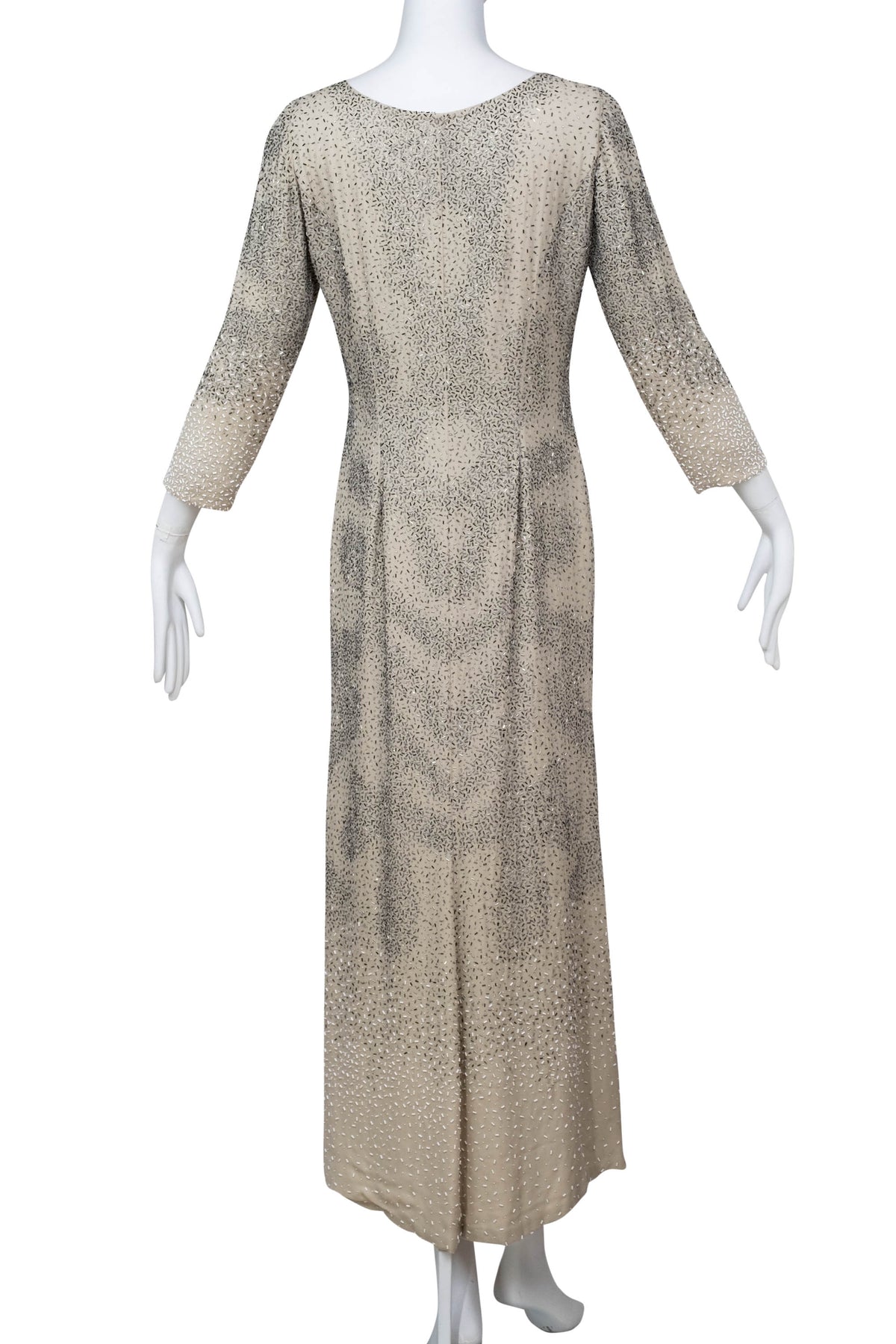 Oscar De La Renta Ivory Beaded Maxi Coat