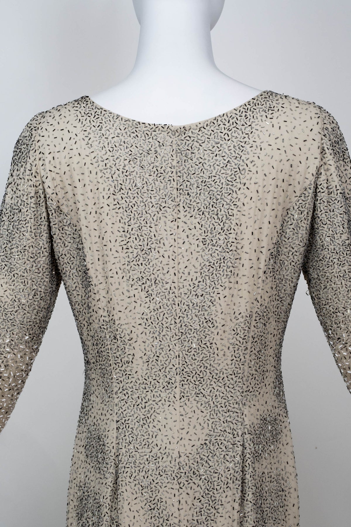 Oscar De La Renta Ivory Beaded Maxi Coat