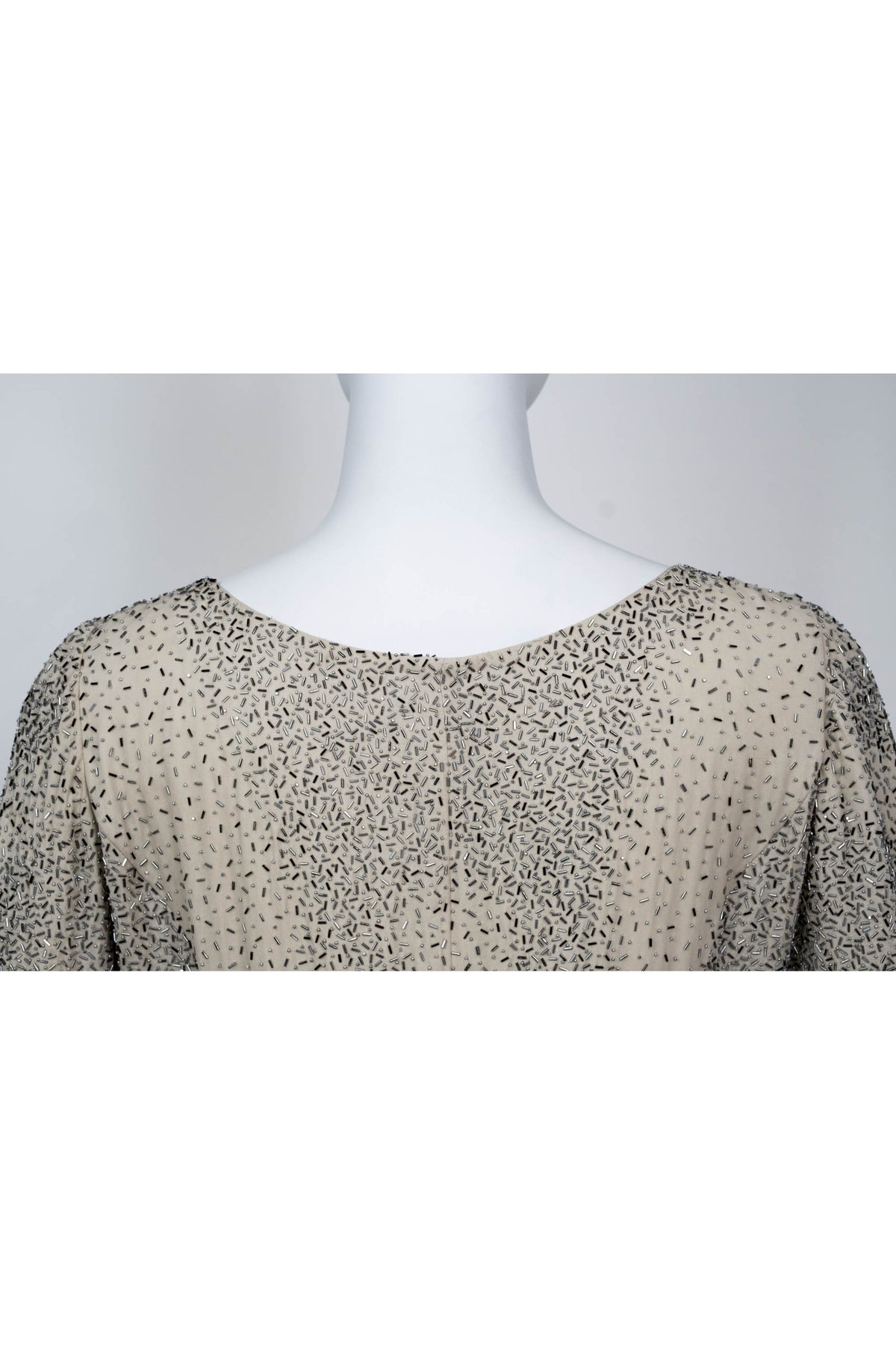 Oscar De La Renta Ivory Beaded Maxi Coat