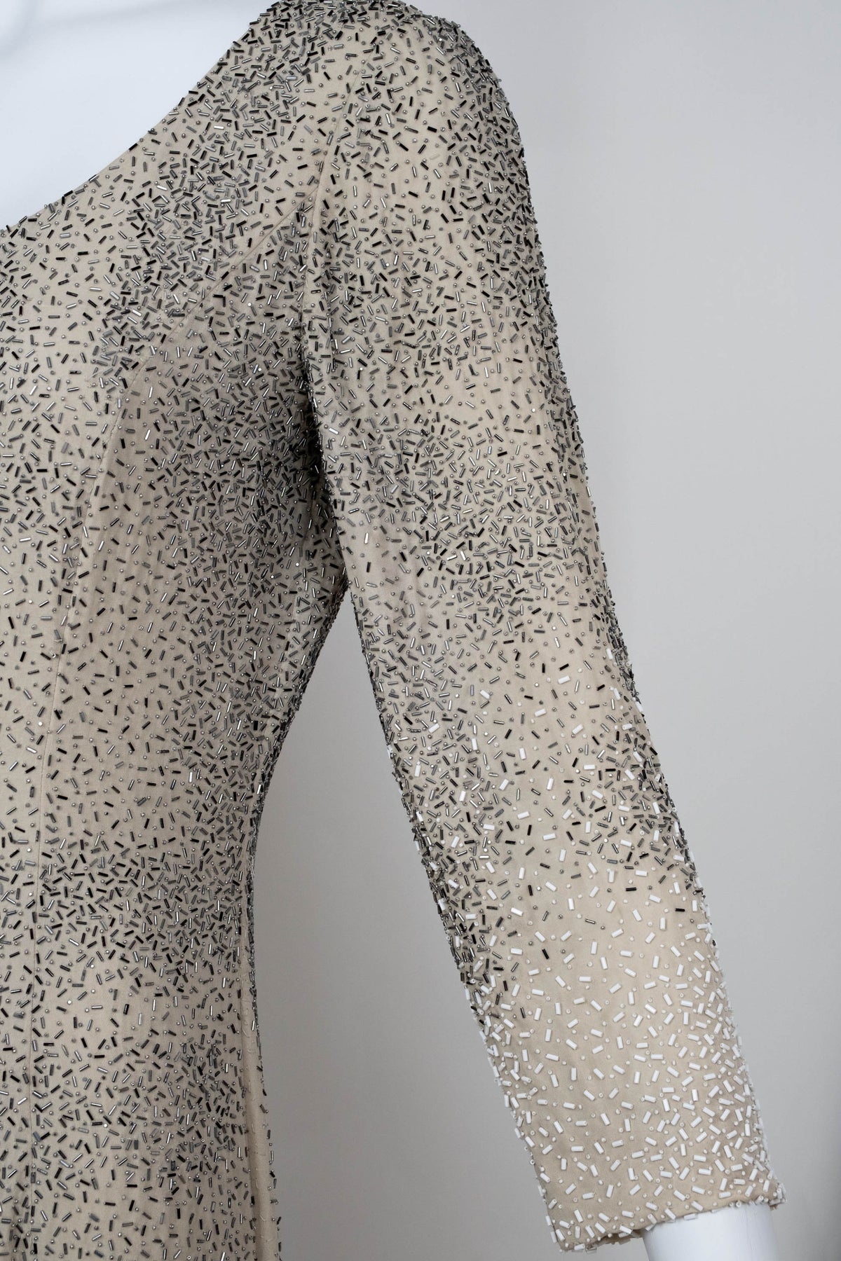 Oscar De La Renta Ivory Beaded Maxi Coat