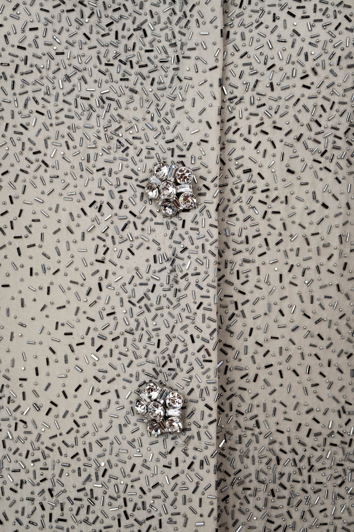 Oscar De La Renta Ivory Beaded Maxi Coat