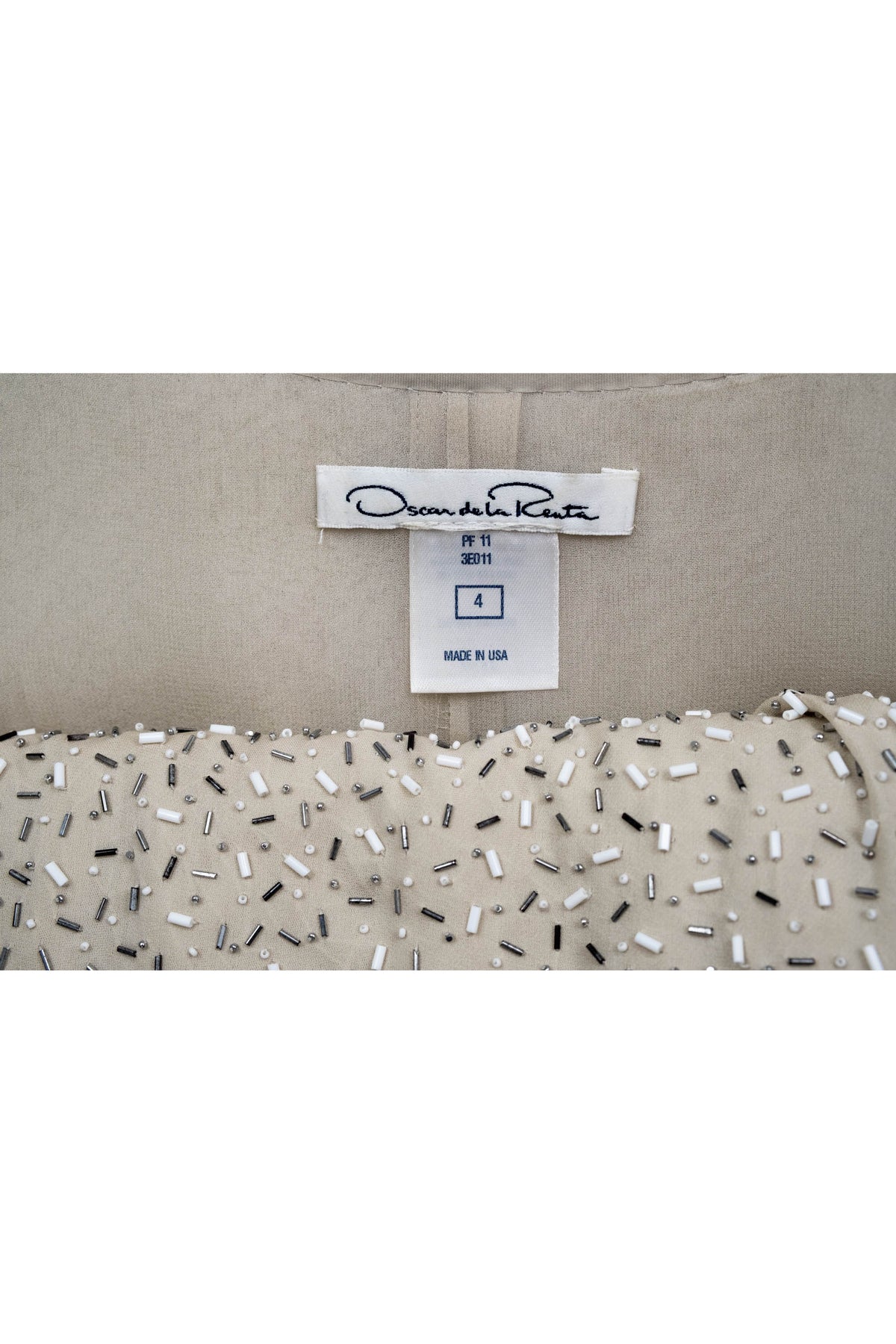 Oscar De La Renta Ivory Beaded Maxi Coat