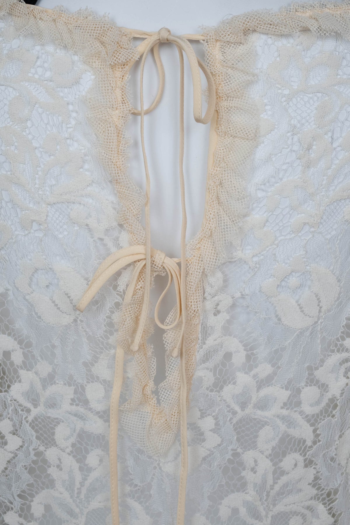 Dolce and Gabbana Cream Sheer Lace Mini Dress Size 38/2