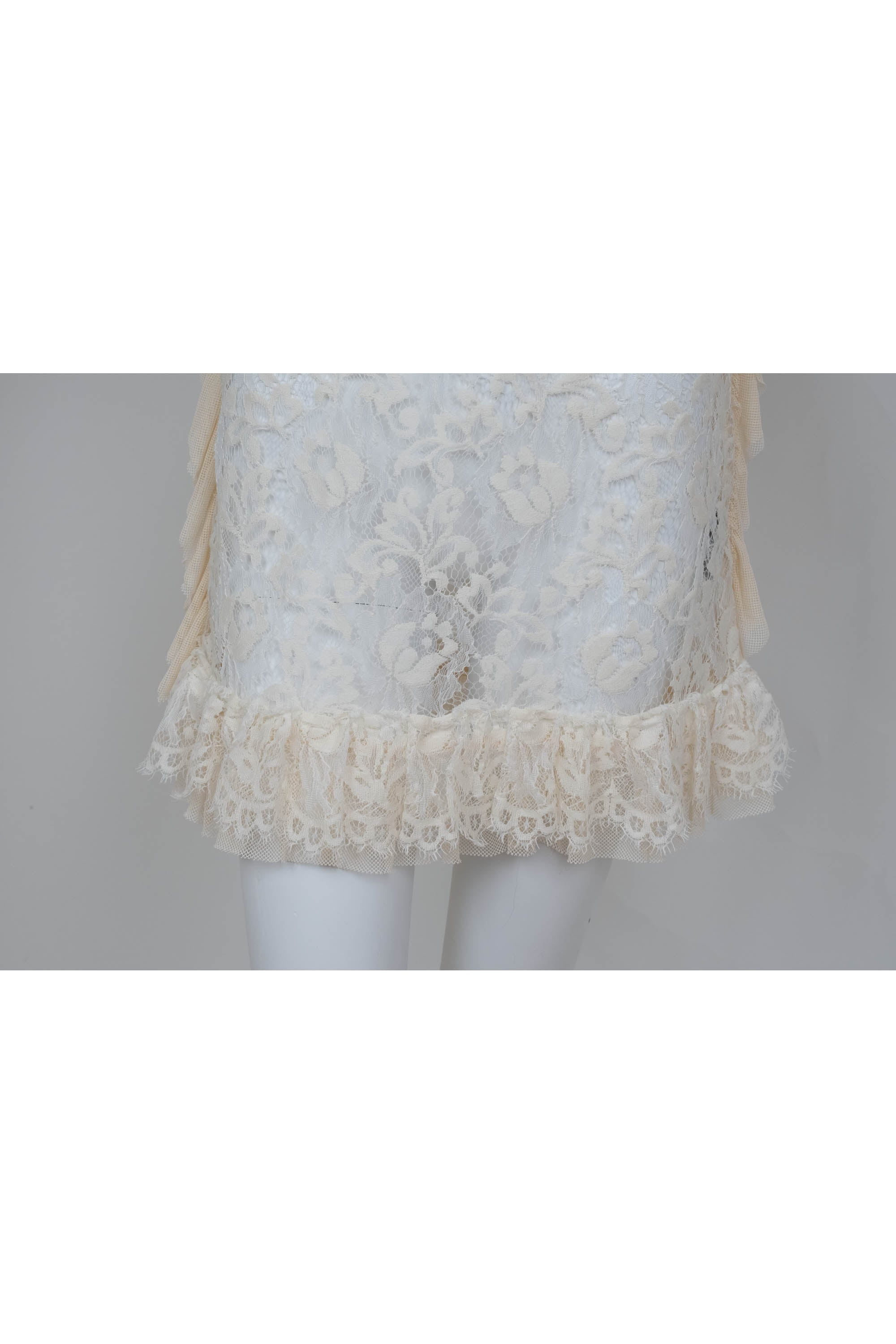 Dolce and Gabbana Cream Sheer Lace Mini Dress Size 38/2 - Foxy Couture Carmel Dolce and Gabbana Cream Sheer Lace Mini Dress Size 38/2 - Foxy Couture Carmel
