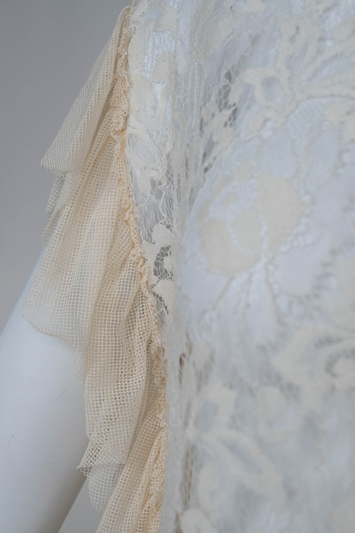 Dolce and Gabbana Cream Sheer Lace Mini Dress Size 38/2