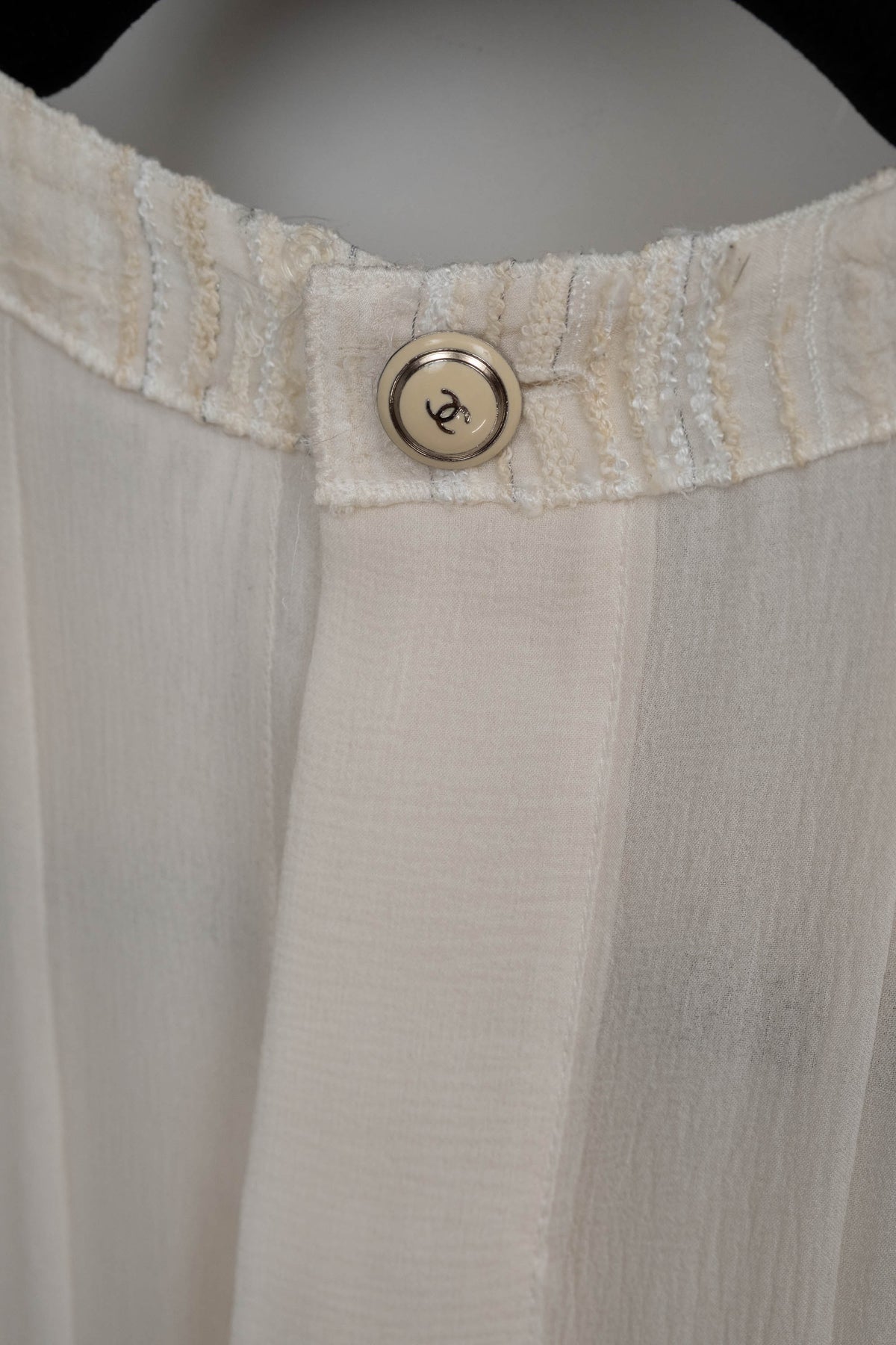 Chanel Cream Tweed Sleeveless Dress Size 34 07C