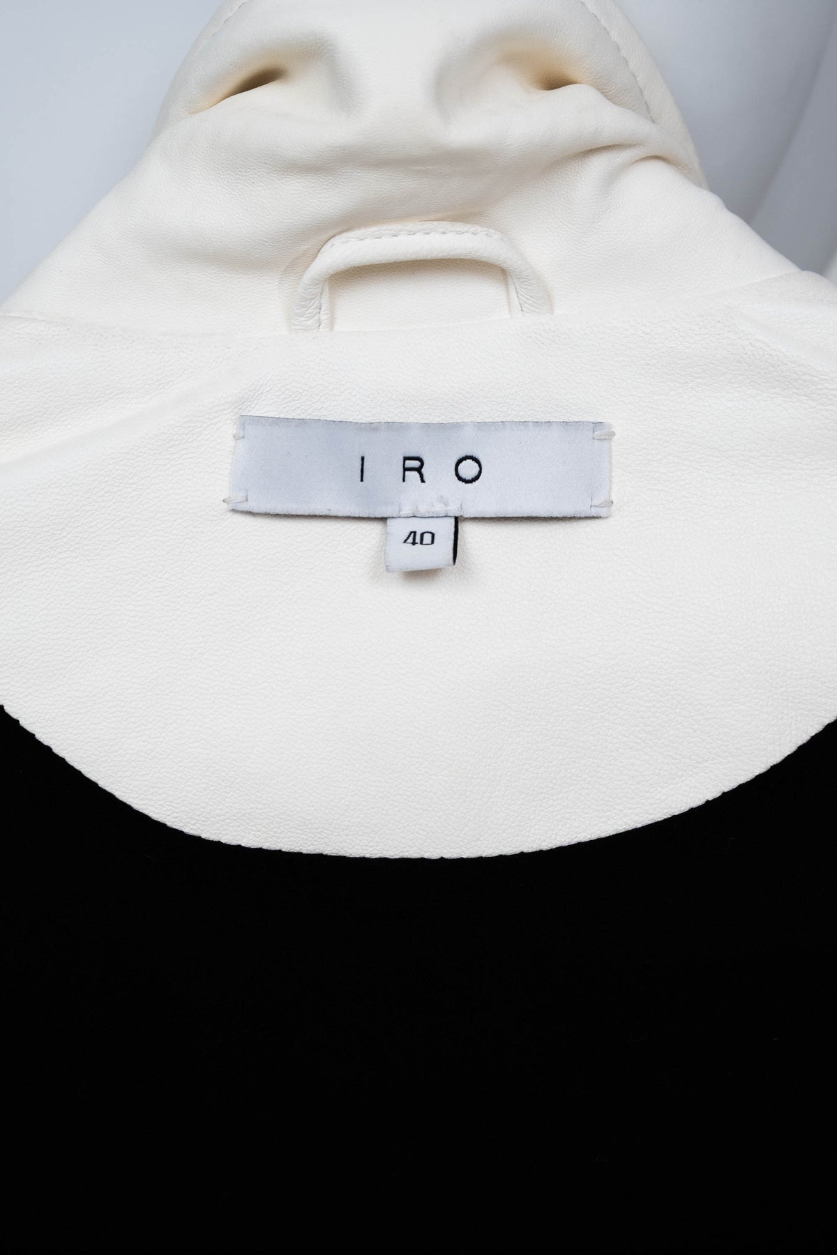 Iro White Leather Motorcycle Zip Jacket Size 40