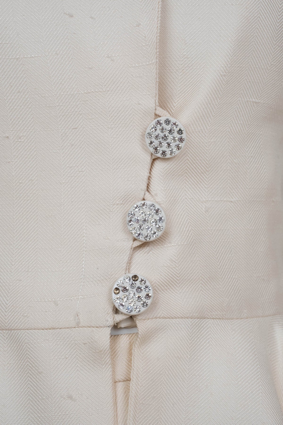 Vicky Tiell Vintage French White Linen Suit Size 34-36