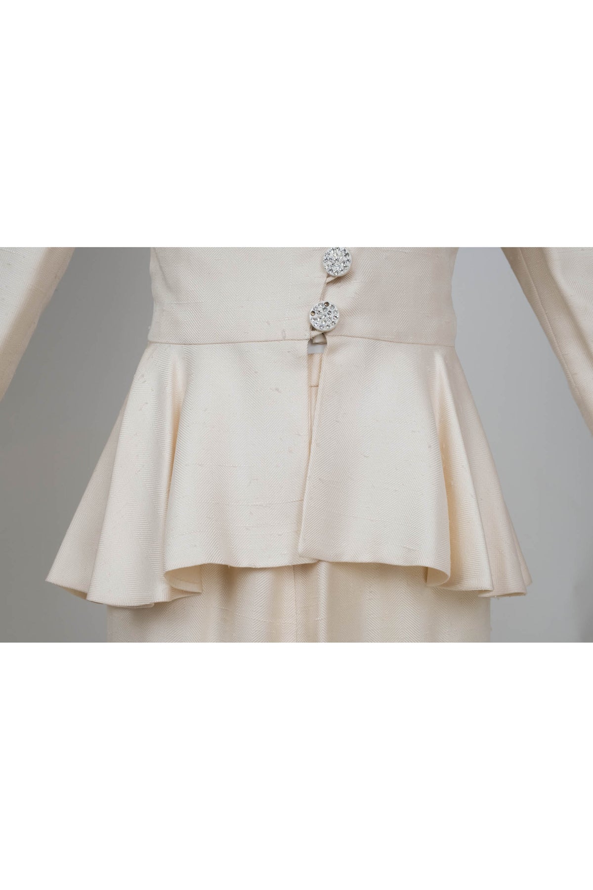 Vicky Tiell Vintage French White Linen Suit Size 34-36