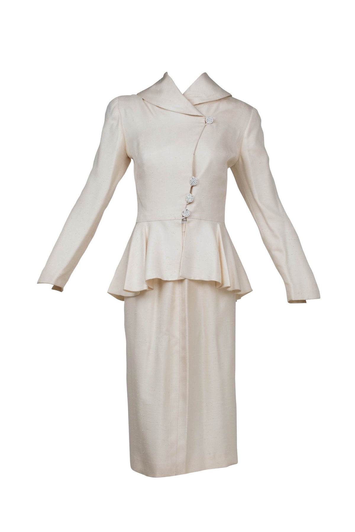 Vicky Tiell Vintage French White Linen Suit Size 34-36