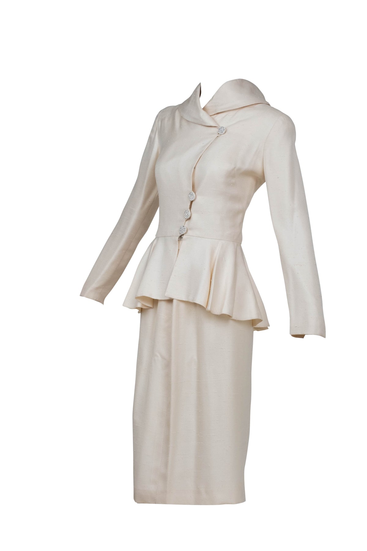 Vicky Tiell Vintage French White Linen Suit Size 34-36