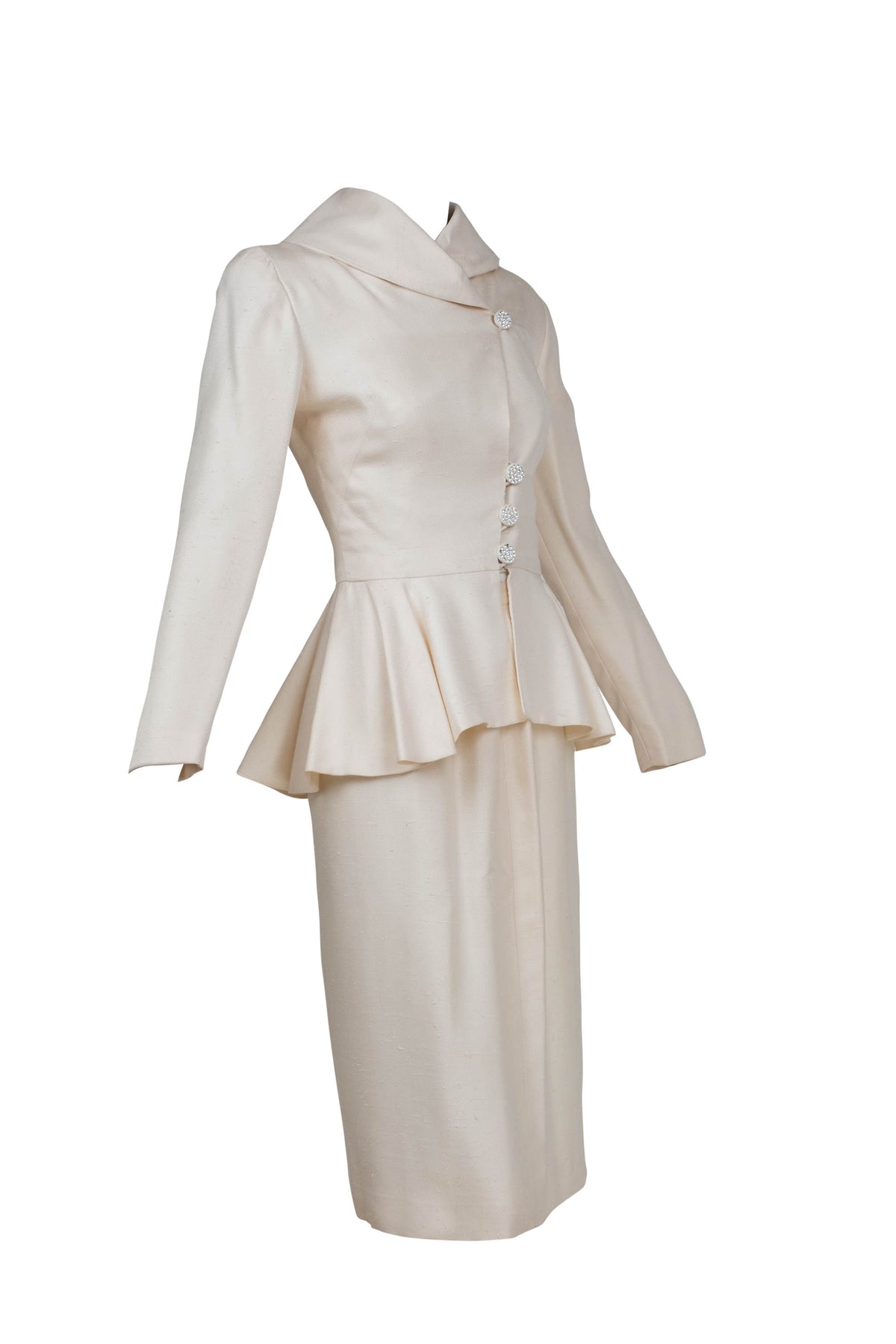 Vicky Tiell Vintage French White Linen Suit Size 34-36