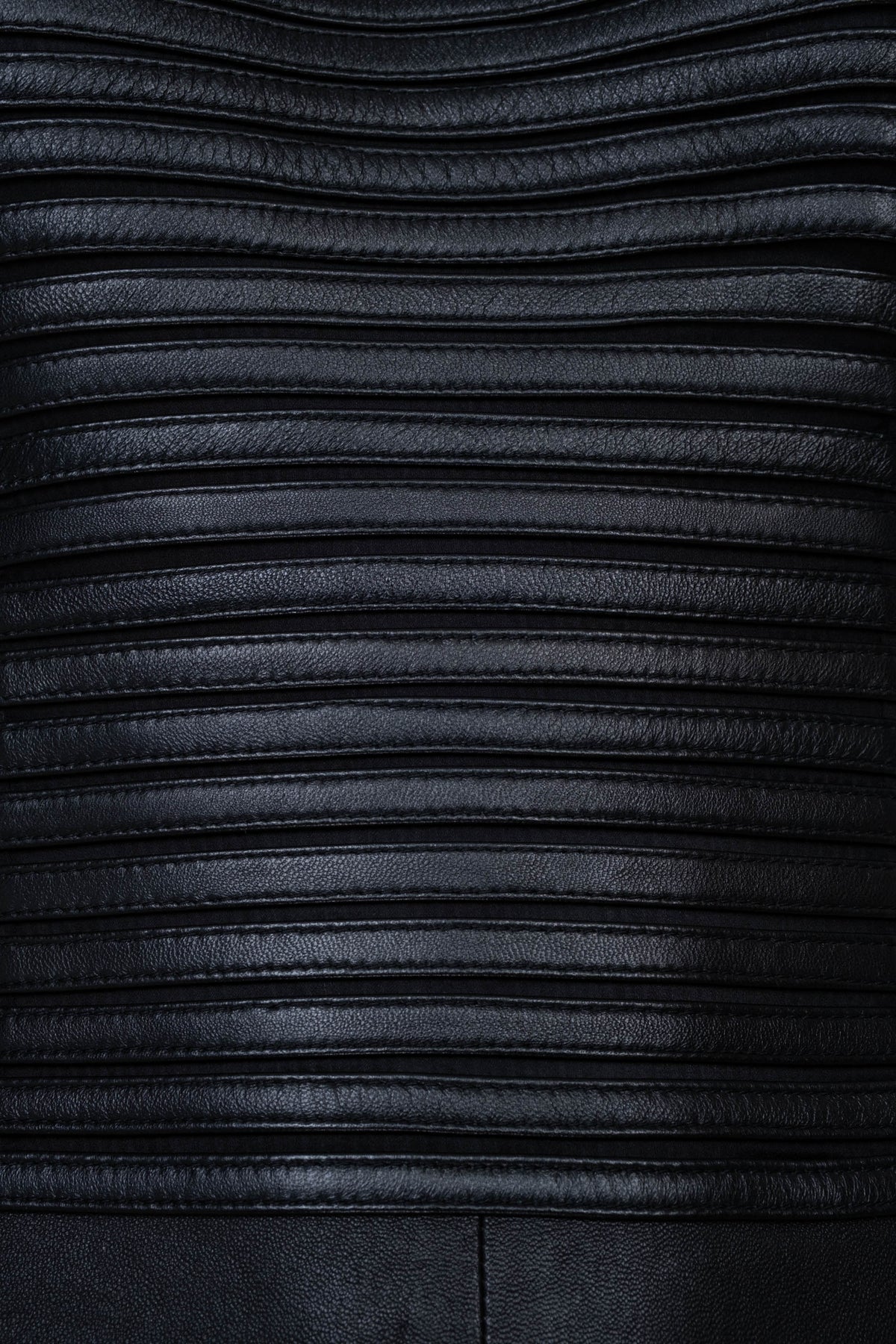 Jitrois Black French Mock Neck Stretch Leather Dress Size S