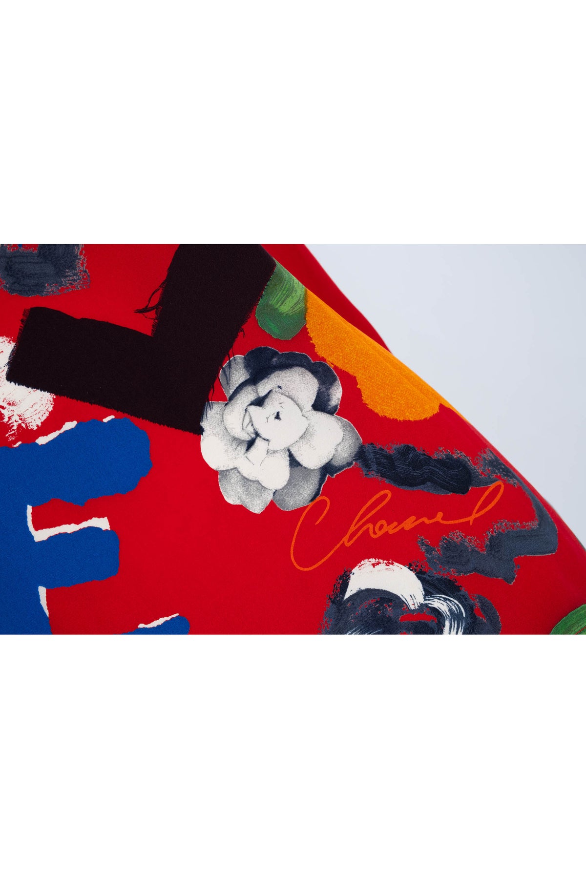 Chanel Red Silk Graffiti Silk Tank Top Spring 1986