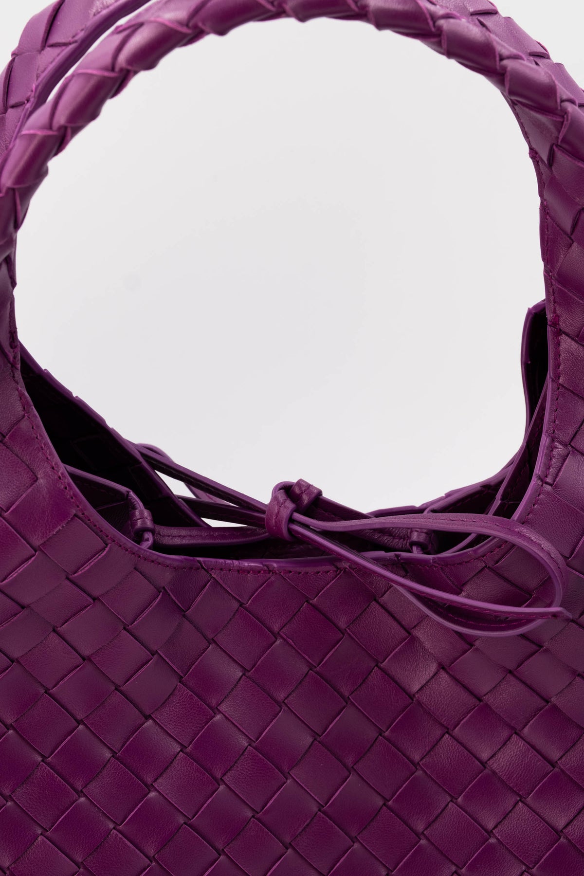 Bottega Veneta Size Large Woven Hobo Bag "campana" Beet Root Purse