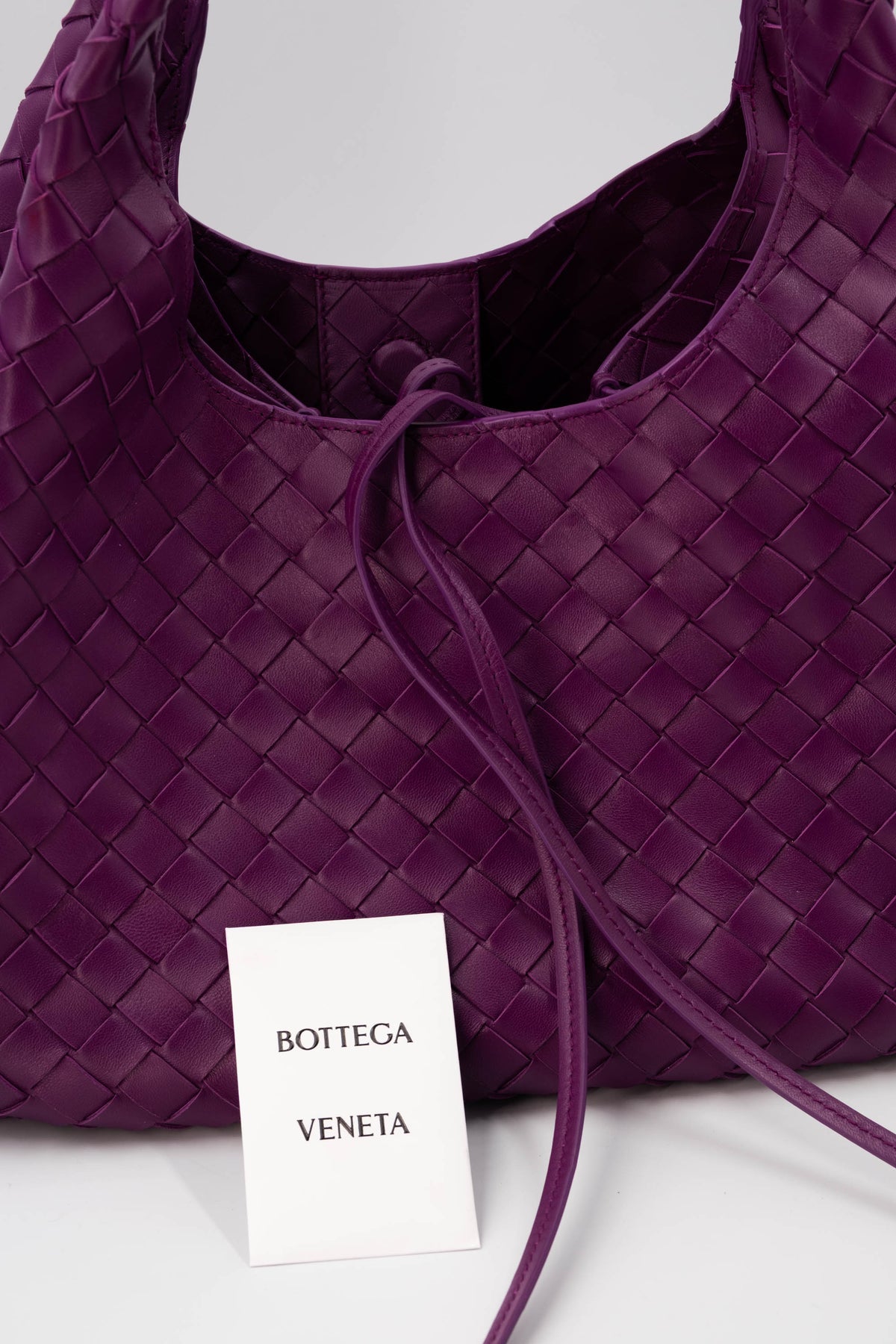 Bottega Veneta Size Large Woven Hobo Bag "campana" Beet Root Purse