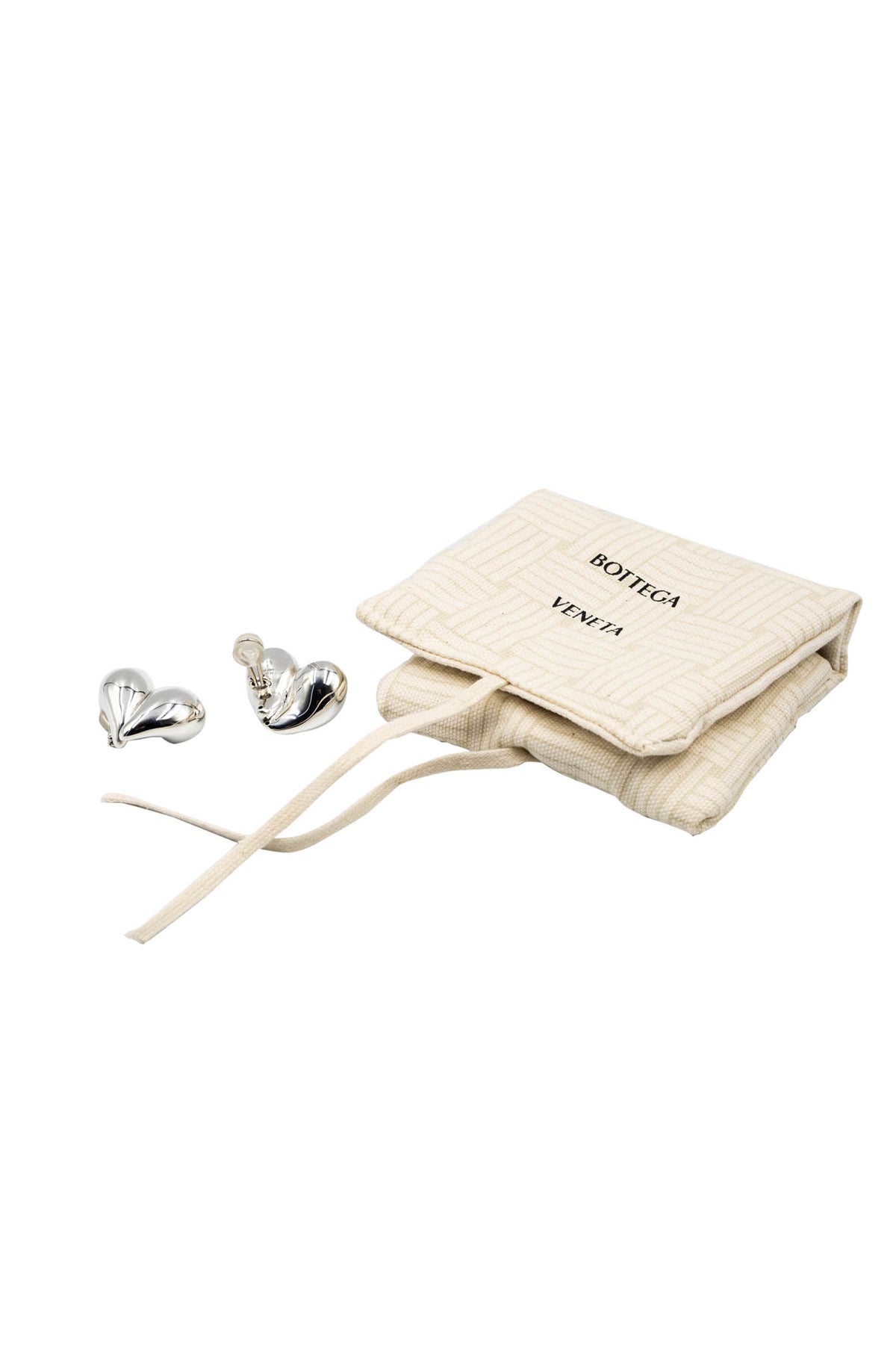 Bottega Veneta 925 Sterling Heart Shape Puffed Clip Earrings