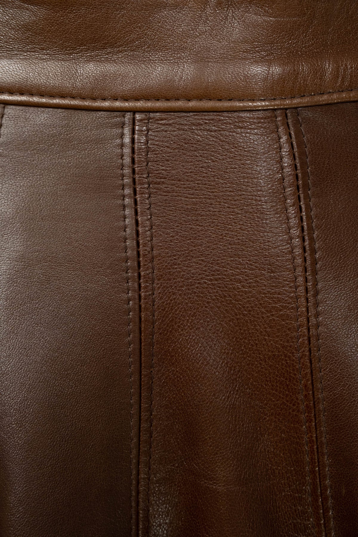 Jean Claude Jitrois Brown Leather Flare Skirt Size 38/4