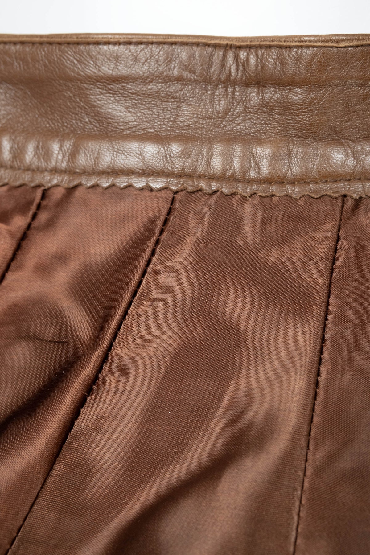 Jean Claude Jitrois Brown Leather Flare Skirt Size 38/4