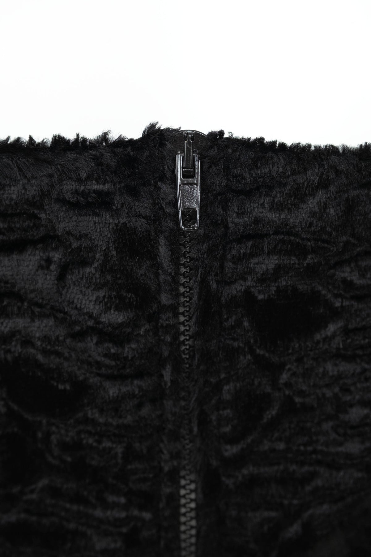 Blumarine Black Satin Faux Fur Bustier Size 42