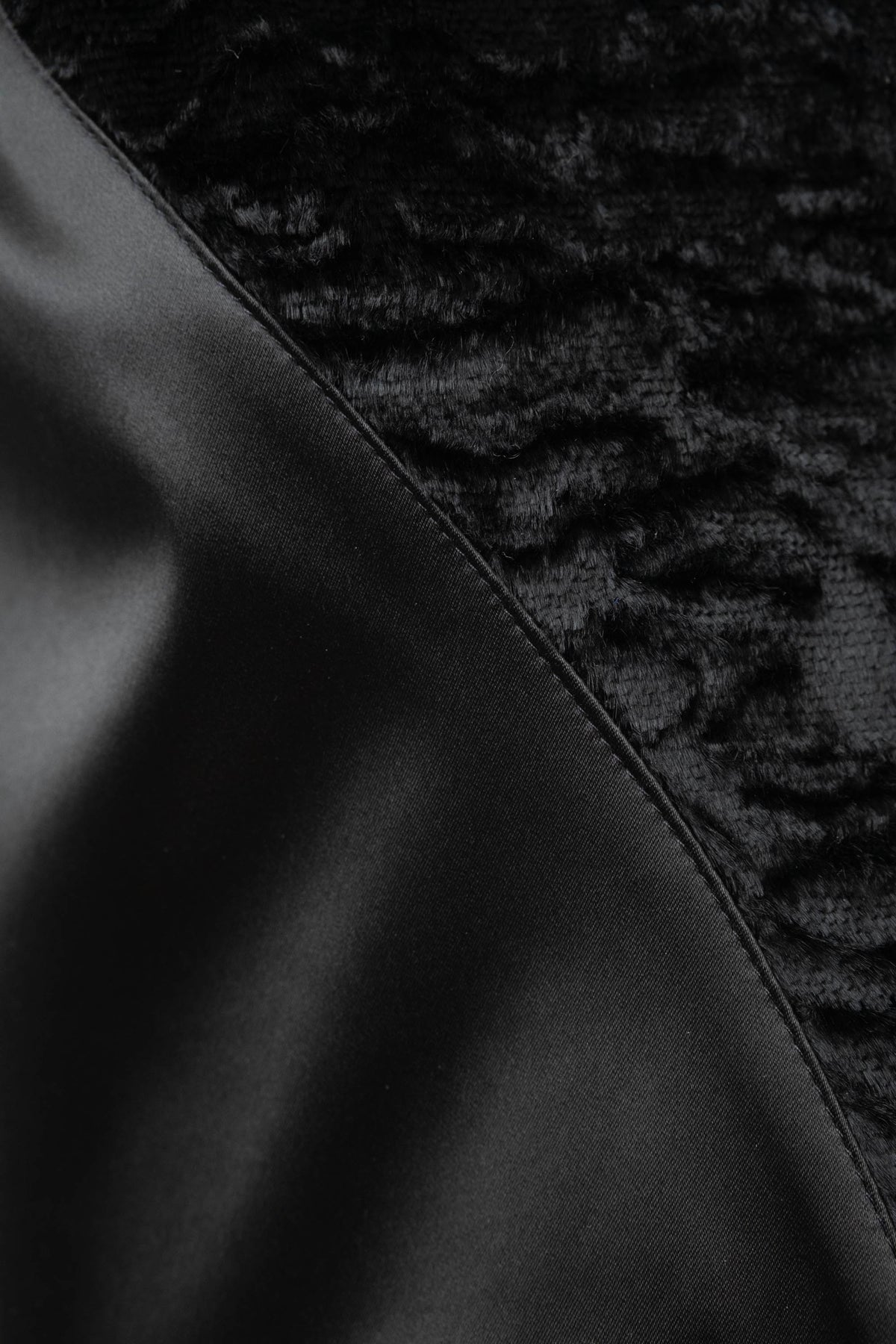 Blumarine Black Satin Faux Fur Bustier Size 42