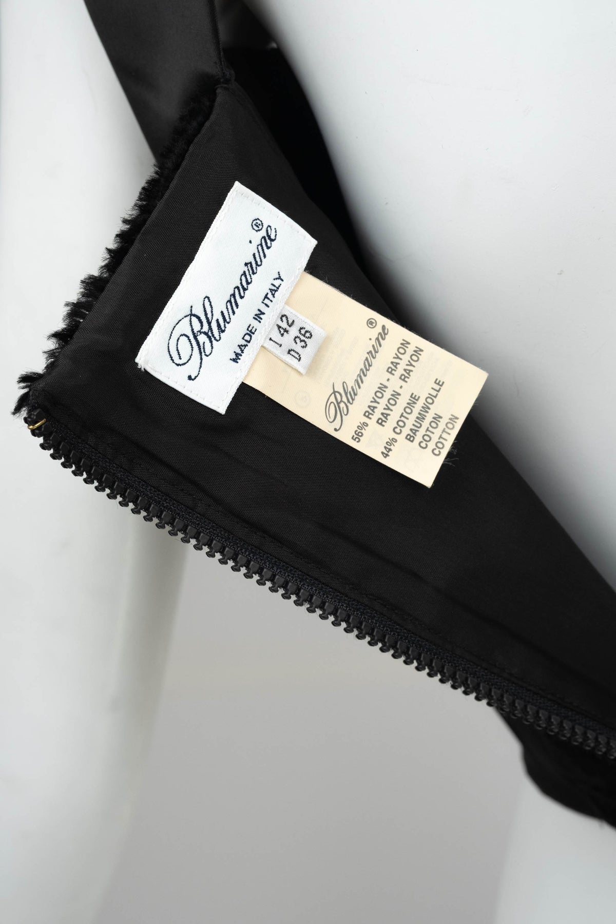 Blumarine Black Satin Faux Fur Bustier Size 42