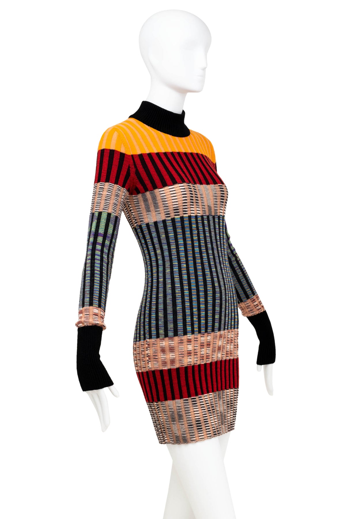 Missoni Dal 1953 Multicolor Stripe Turtleneck Sweater Dress Size 44/8