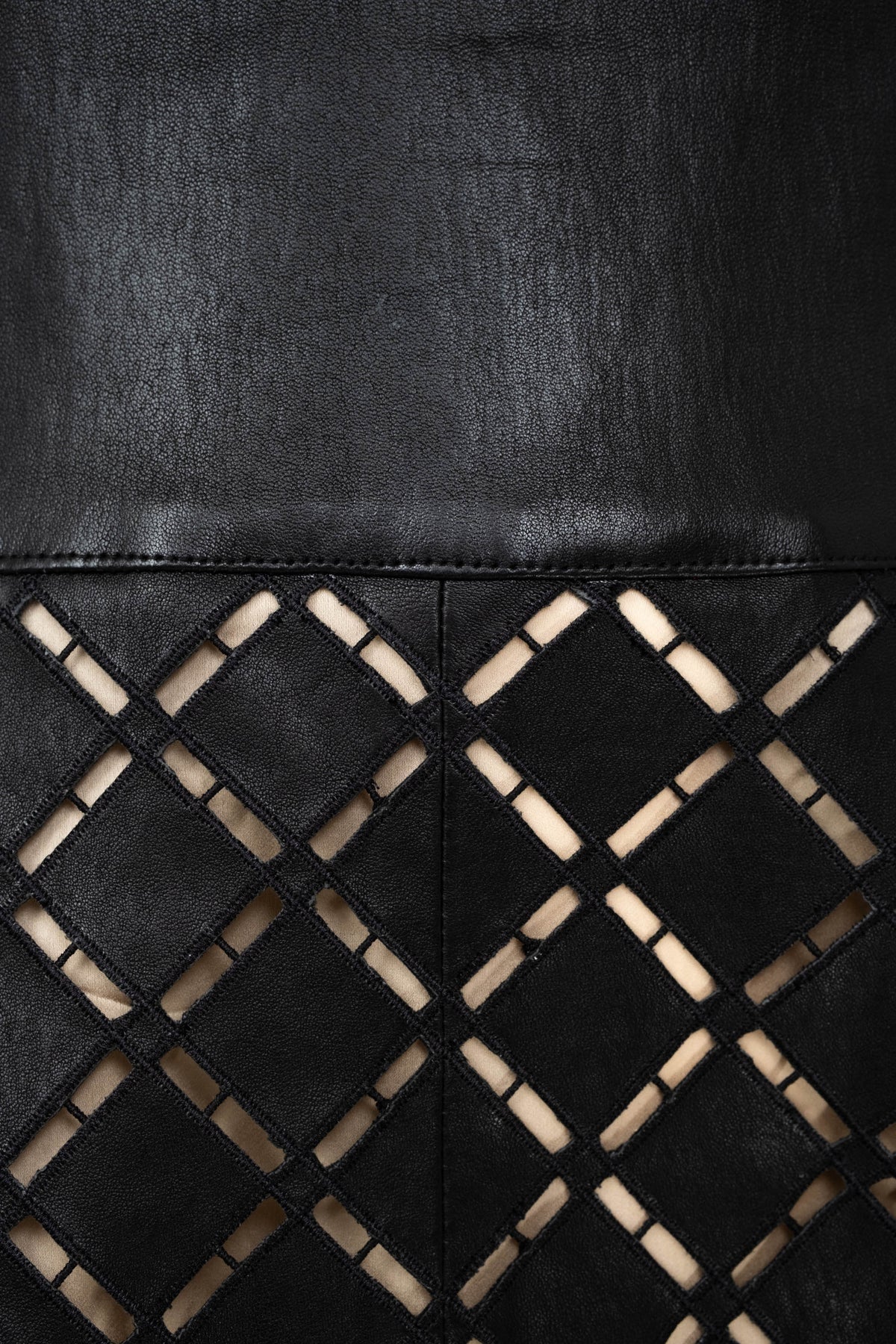 Jitrois Black Stretch Leather A Line Skirt Mini Dress Size 36/4