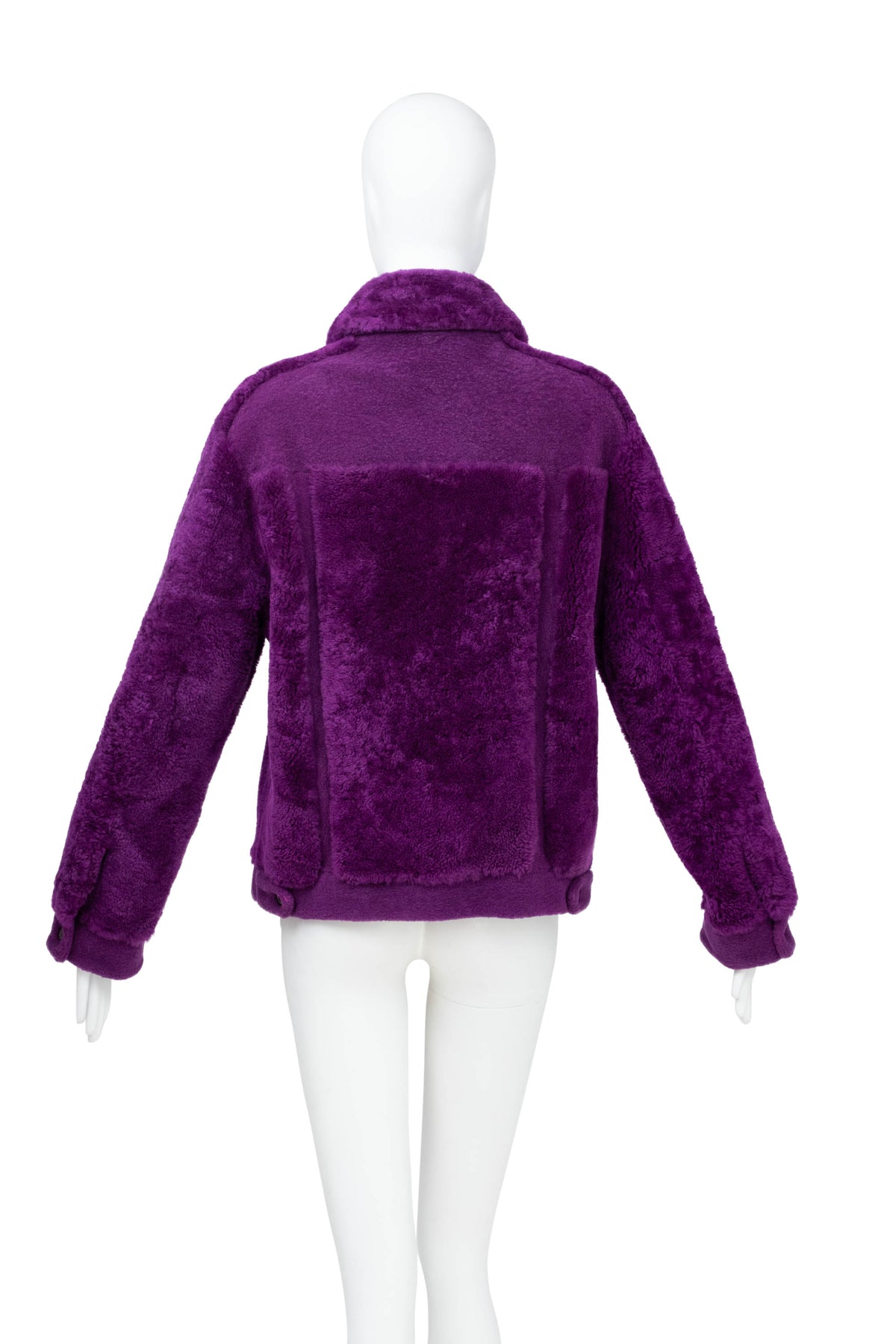 Tom Ford Purple Berry Shearling Fur Bomber Jacket Size 42/6