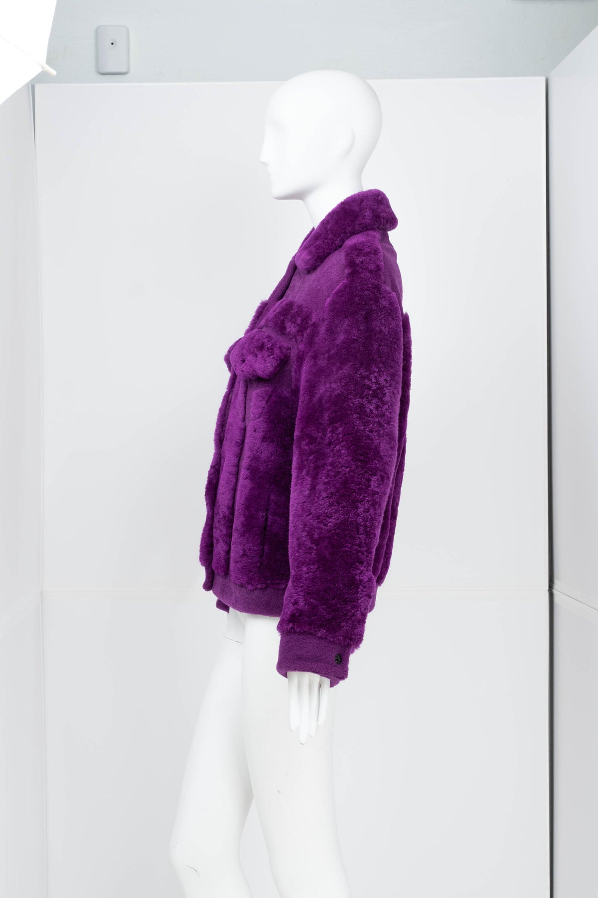 Tom Ford Purple Berry Shearling Fur Bomber Jacket Size 42/6