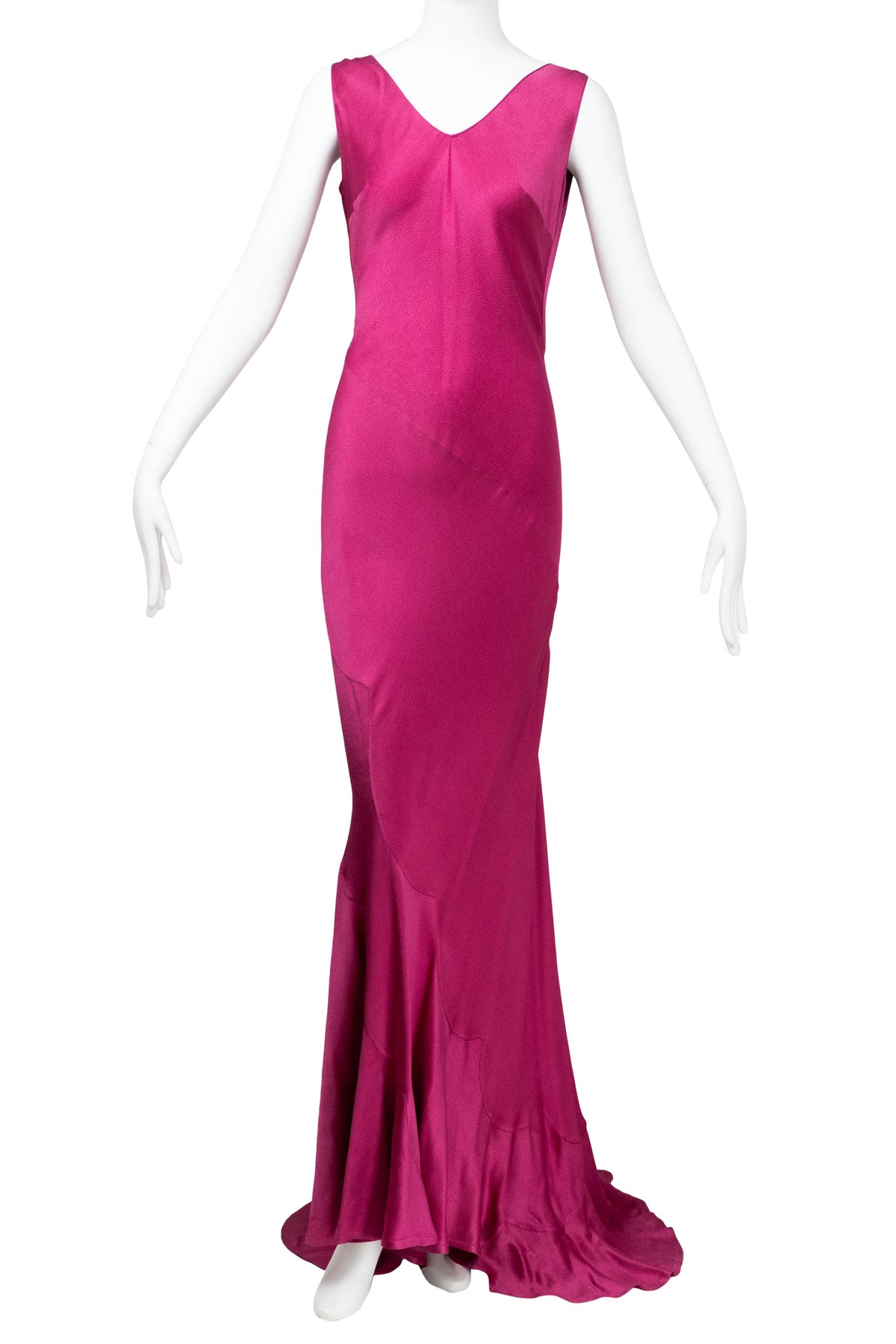 John Galliano Misia Diva Pin Up Flamenco Raspberry Bias Cut Gown s/s 1995