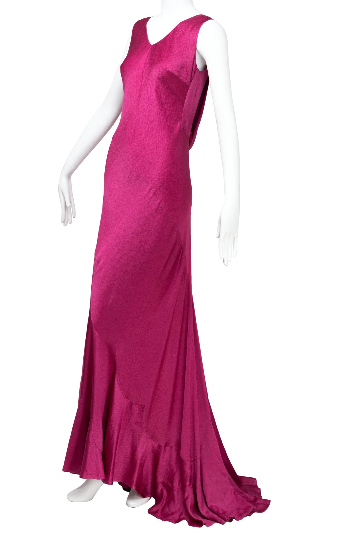 John Galliano Misia Diva Pin Up Flamenco Raspberry Bias Cut Gown s/s 1995