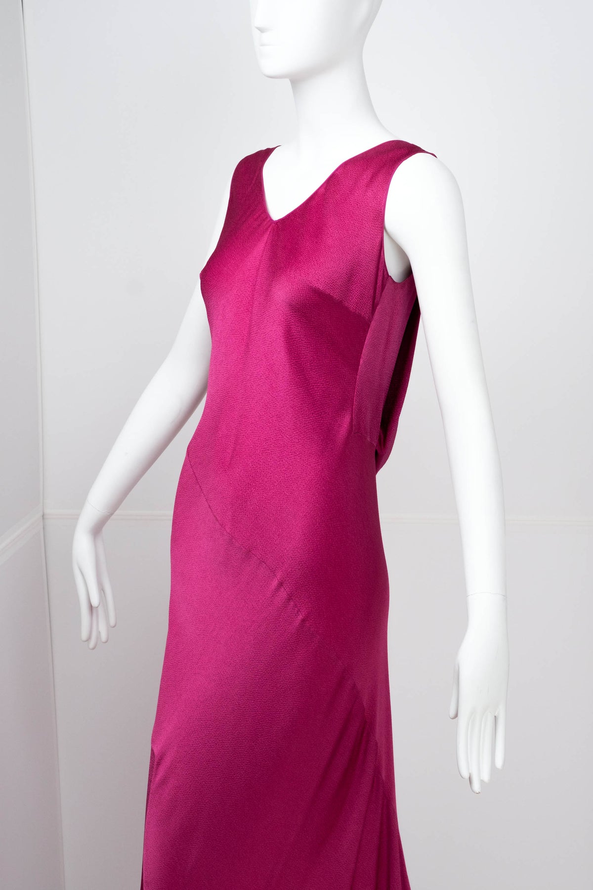 John Galliano Misia Diva Pin Up Flamenco Raspberry Bias Cut Gown s/s 1995