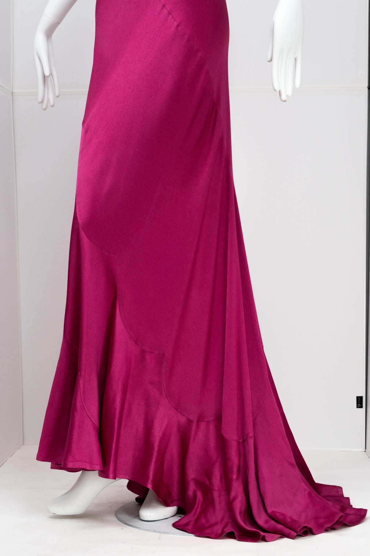 John Galliano Misia Diva Pin Up Flamenco Raspberry Bias Cut Gown s/s 1995