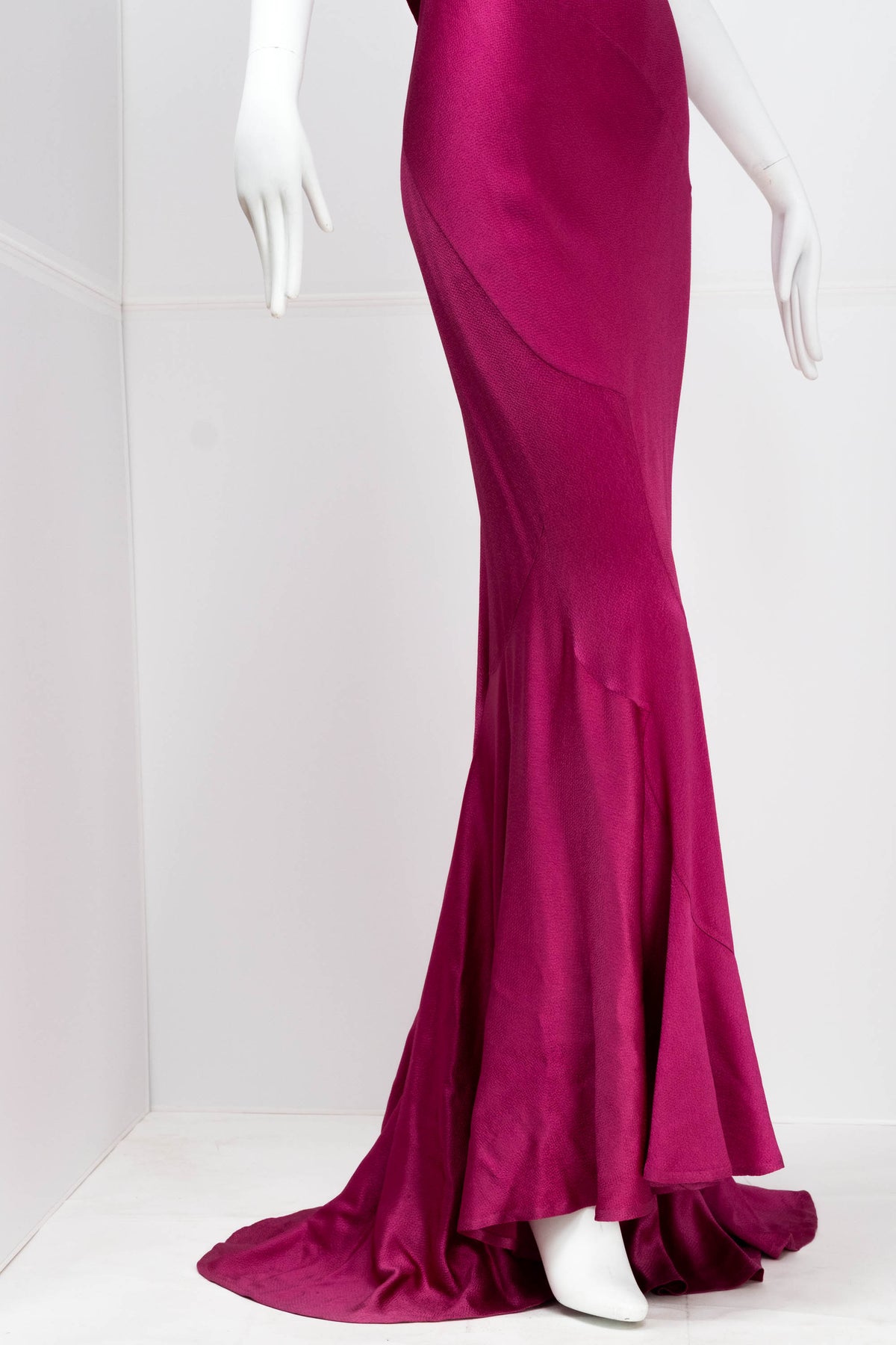 John Galliano Misia Diva Pin Up Flamenco Raspberry Bias Cut Gown s/s 1995