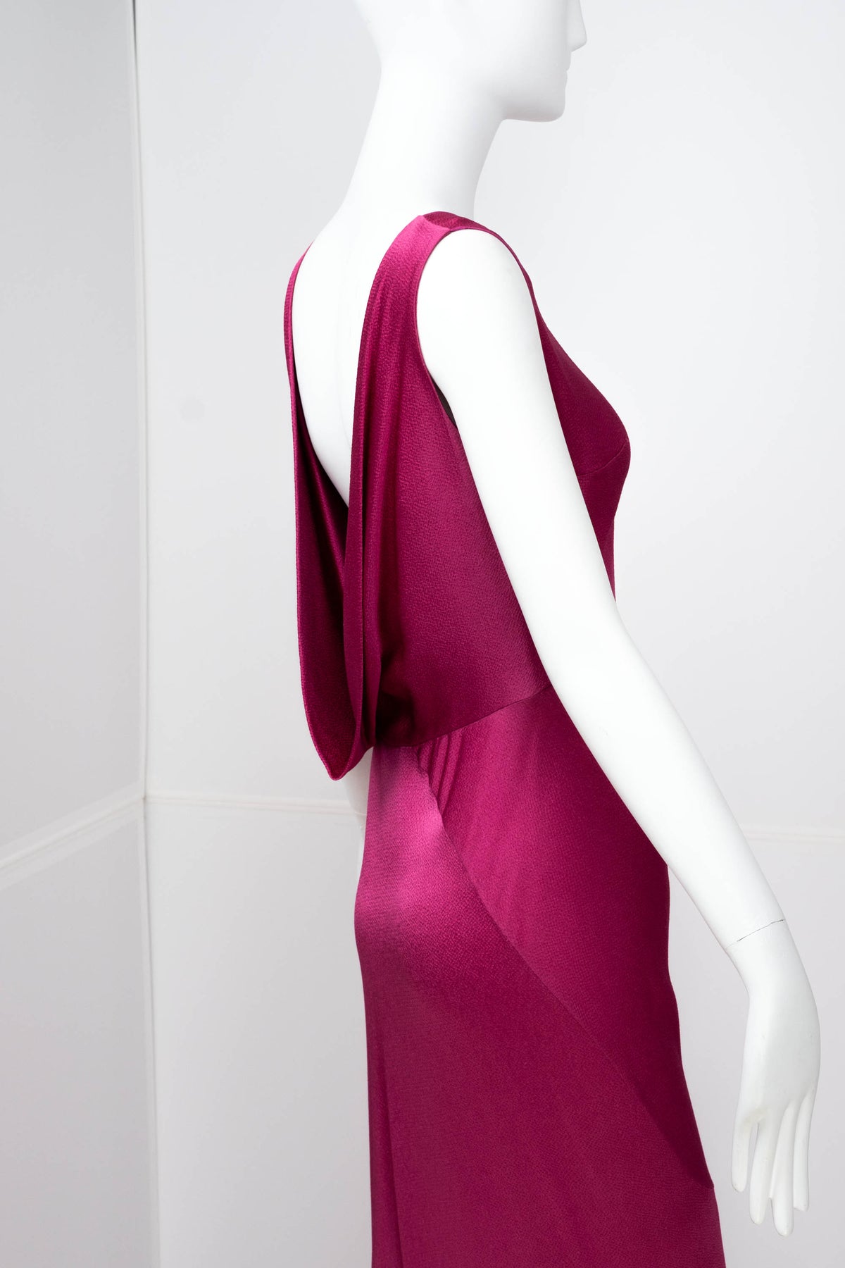 John Galliano Misia Diva Pin Up Flamenco Raspberry Bias Cut Gown s/s 1995