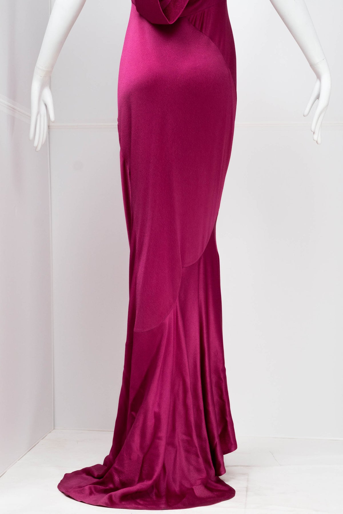 John Galliano Misia Diva Pin Up Flamenco Raspberry Bias Cut Gown s/s 1995