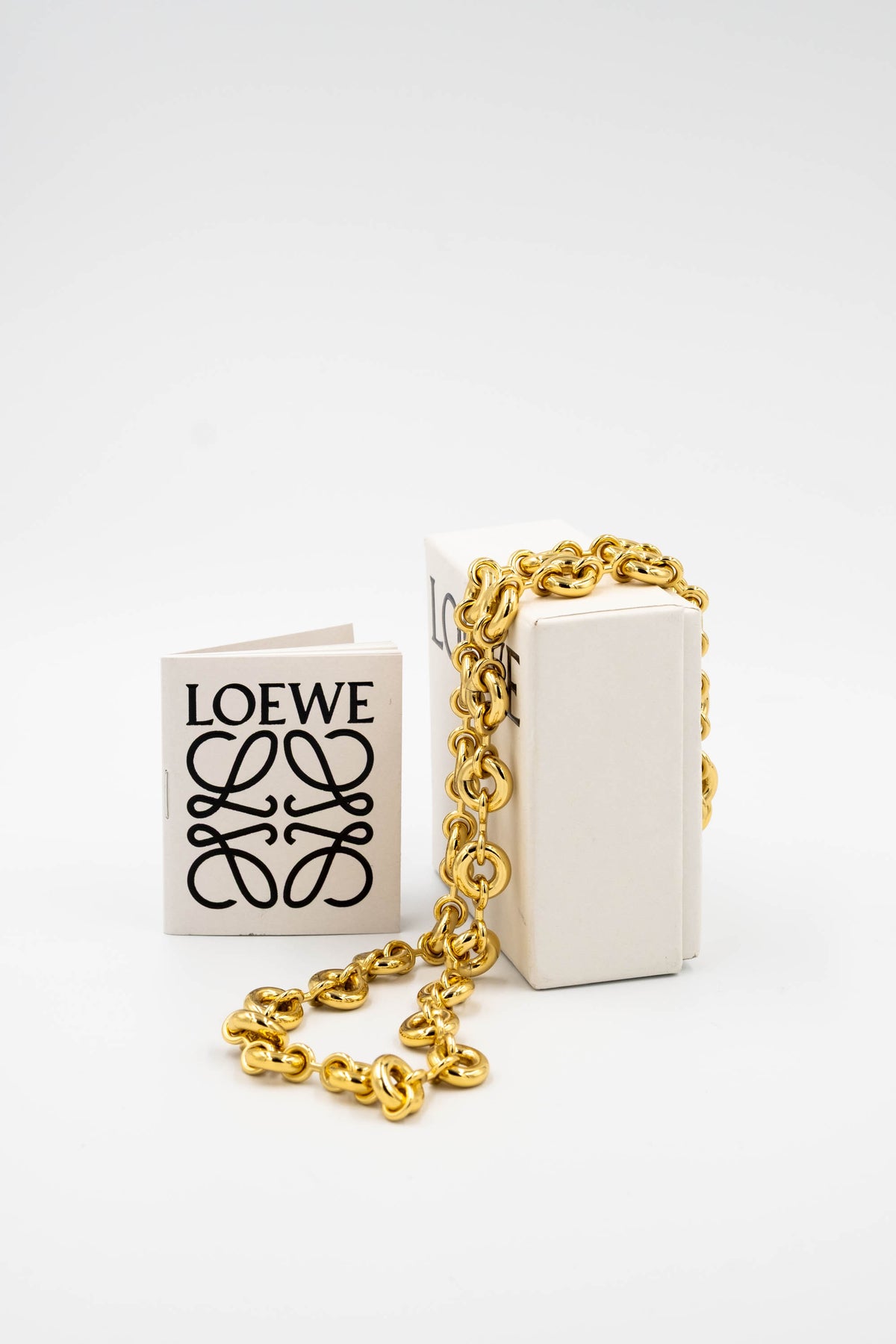 Loewe Gold Tone Donut Chain Link Necklace